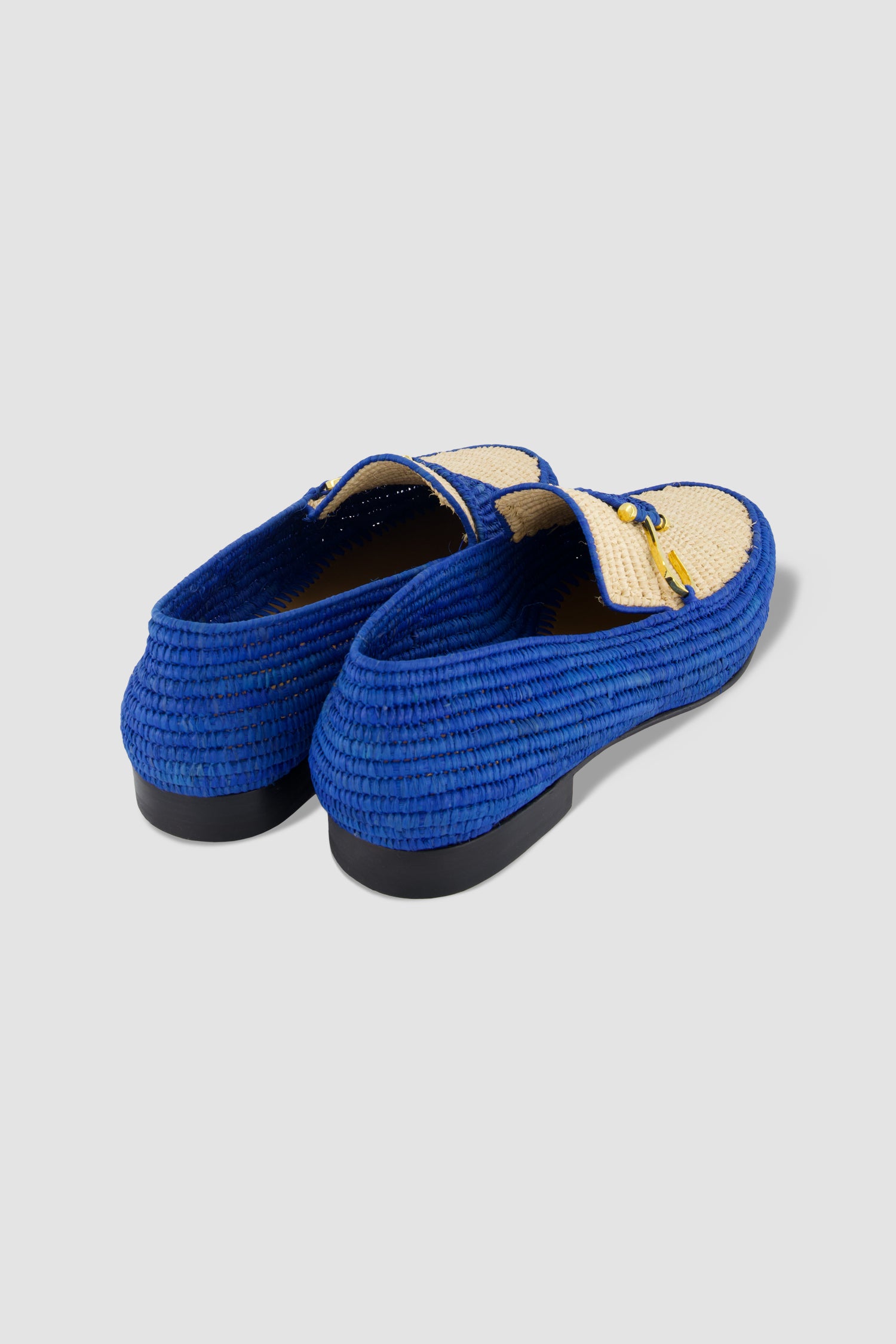 Edhen Milano Agadir Blue Raffia Loafers