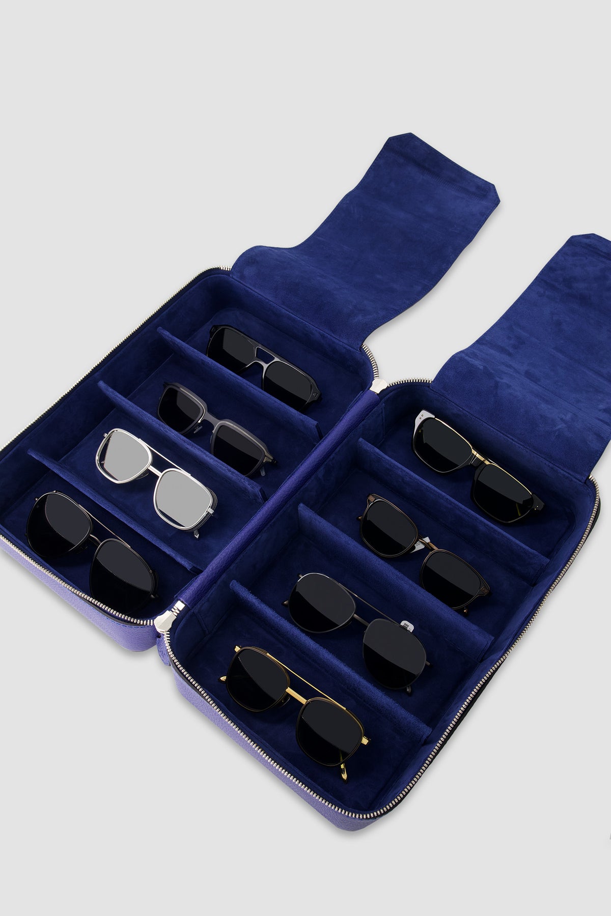 Artioli Blue Leather Sunglass Case