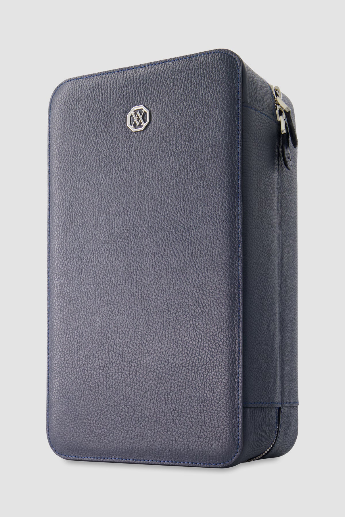 Artioli Navy Leather Sunglass Case