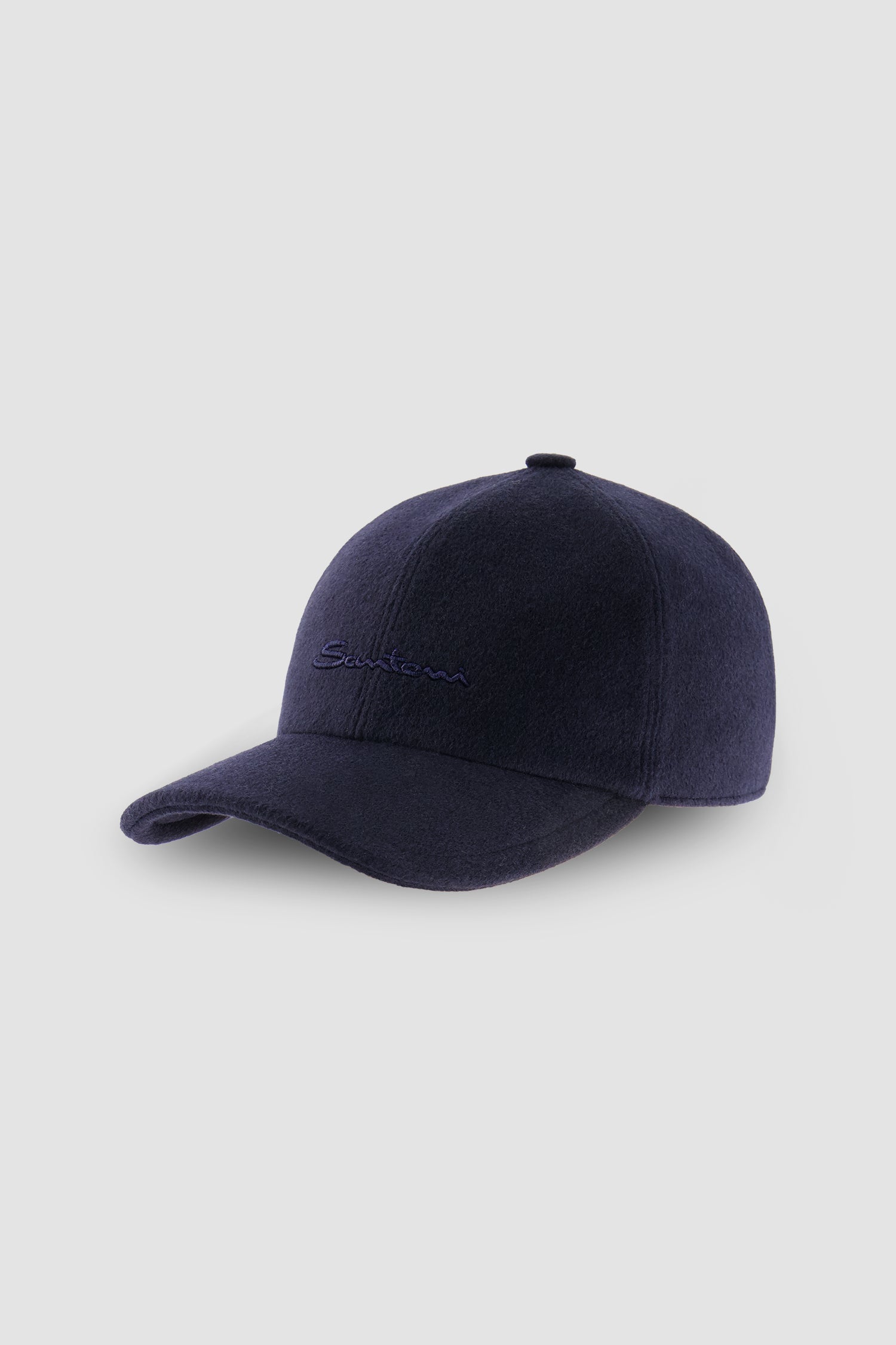 Santoni Navy Wool Baseball Hat