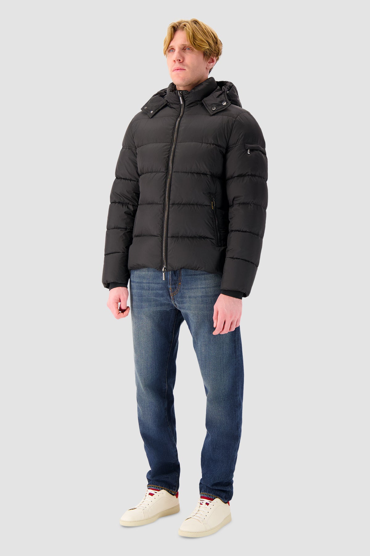 Moorer Black Brett Down Hooded Jacket