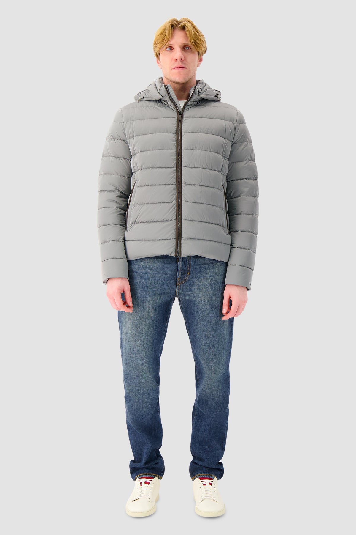 Moorer Grey Eurico Hooded Puffer Jacket