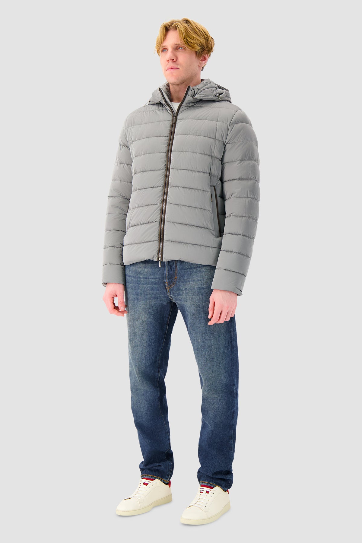 Moorer Grey Eurico Hooded Puffer Jacket
