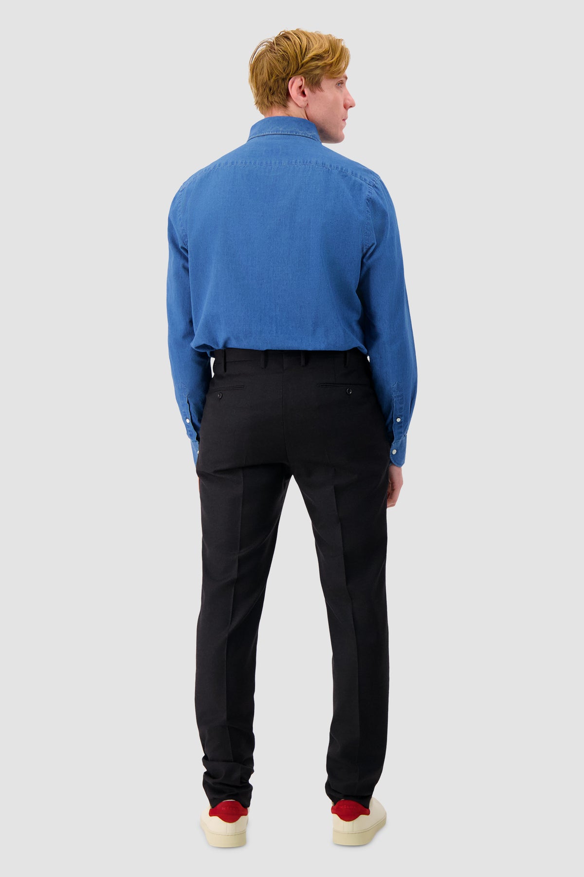 100 Hands Blue Chambray Cotton Dress Shirt