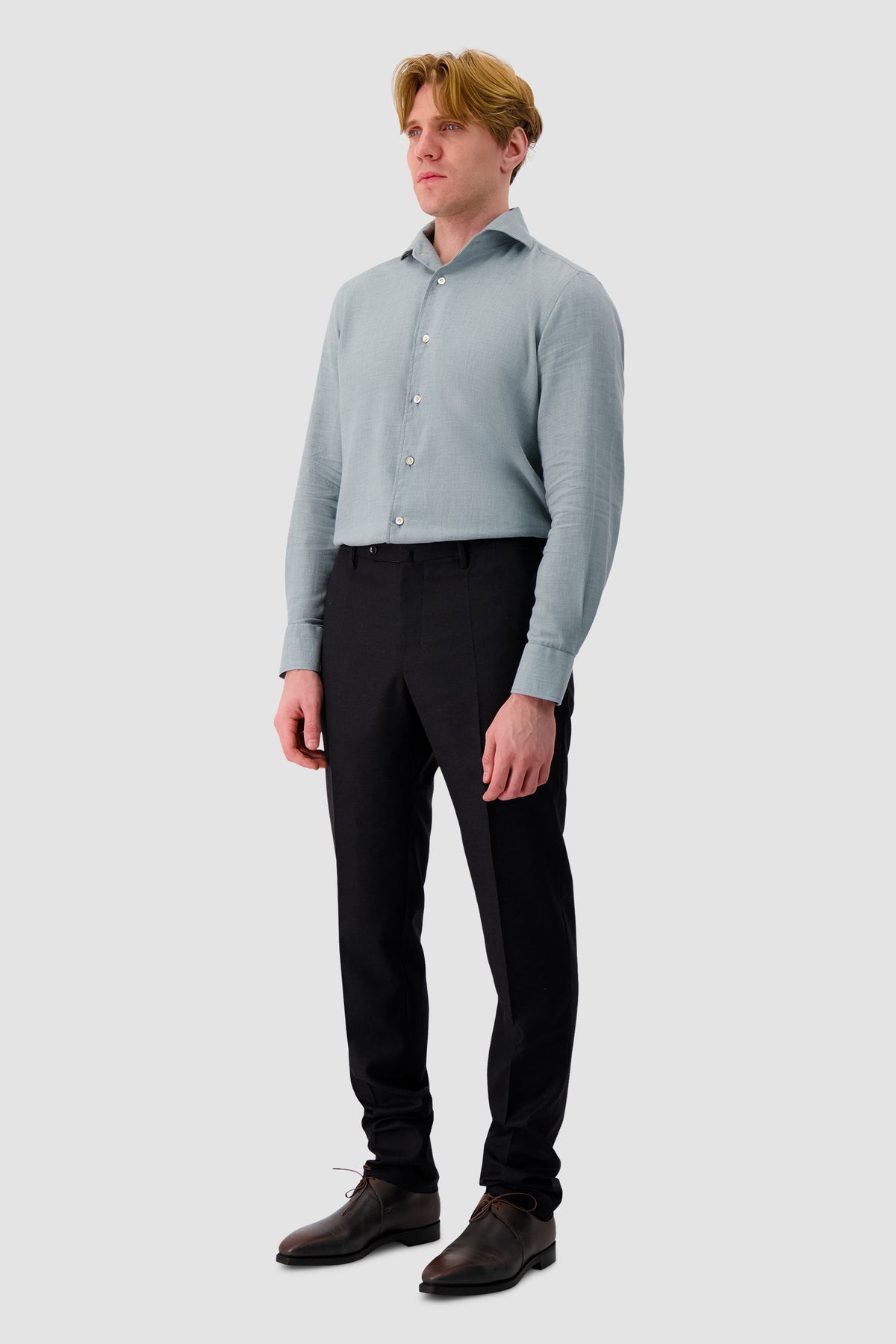 100 Hands Light Blue Cotton Dress Shirt