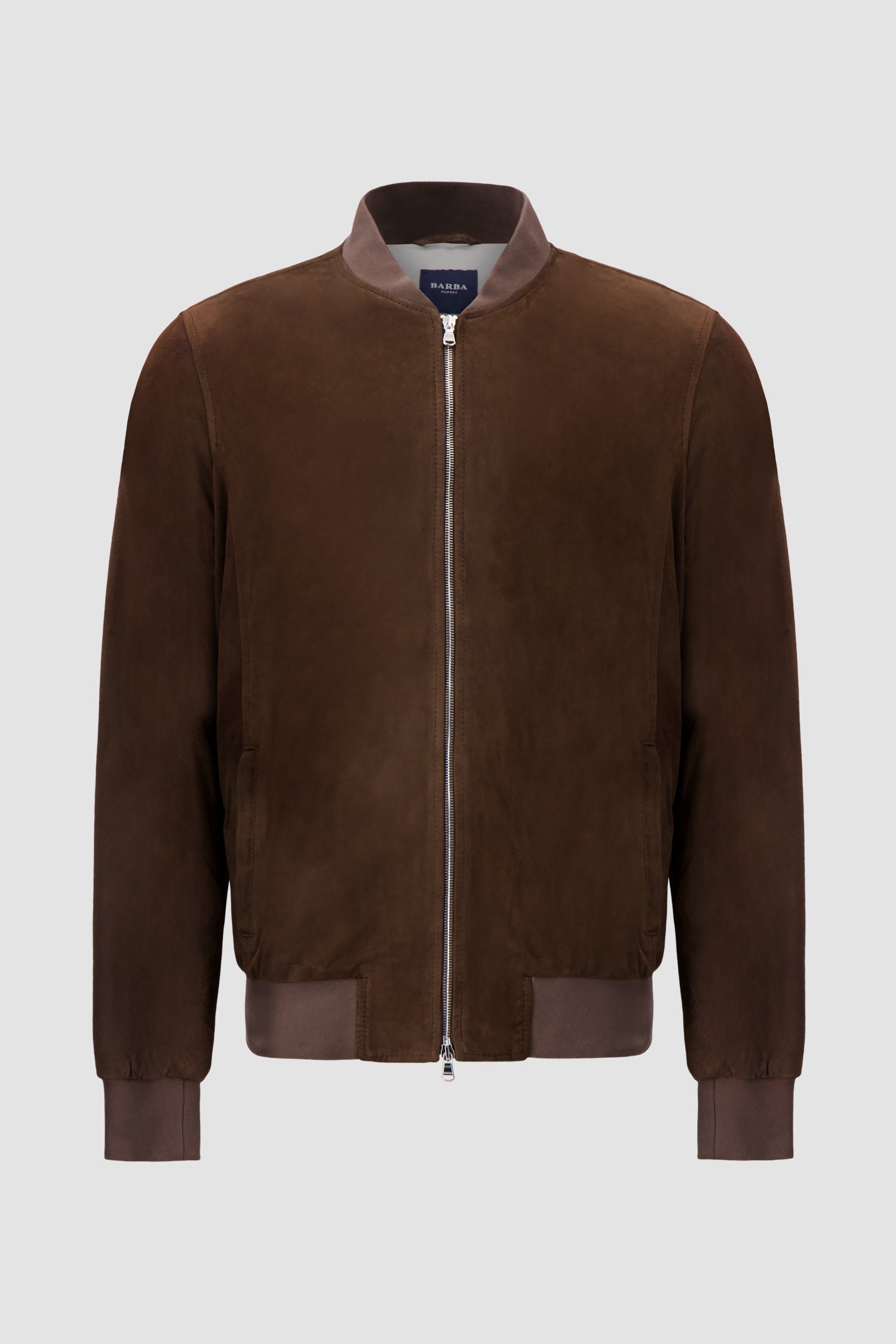 Barba Napoli Brown Leather Bomber Jacket
