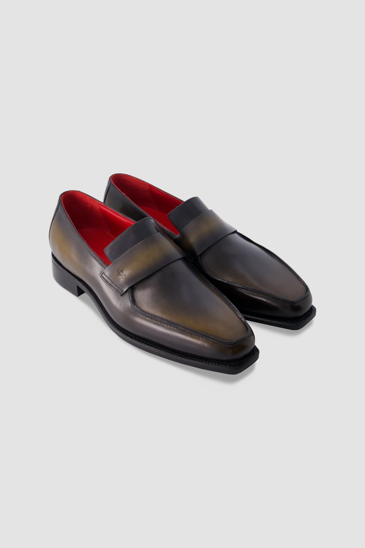Corthay Brown Burnished Leather Penny Loafers