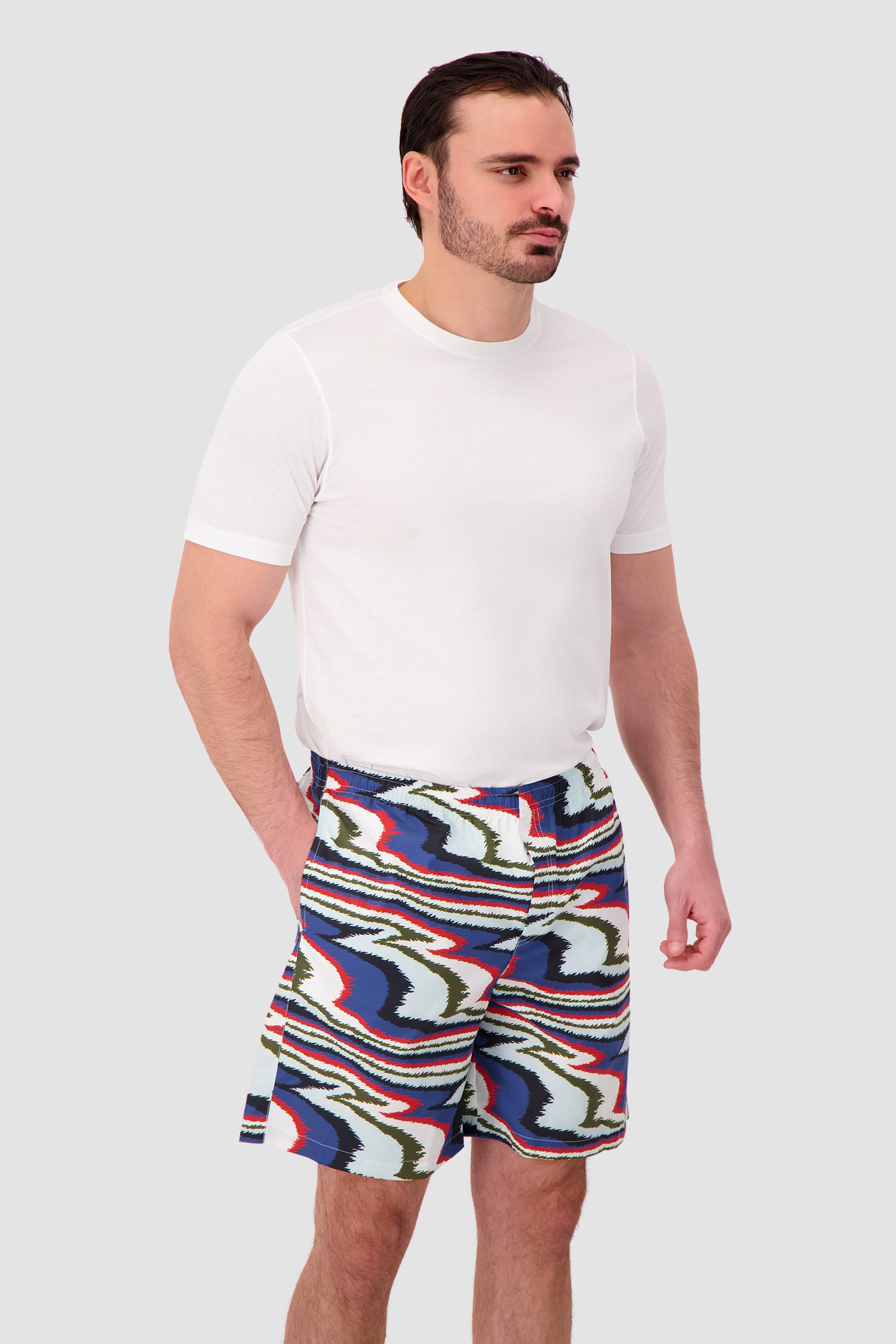 Missoni Long swim shorts with irregular zigzag print