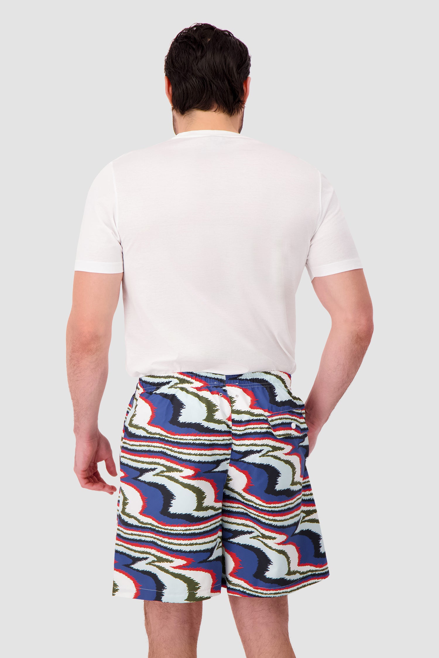 Missoni Long swim shorts with irregular zigzag print
