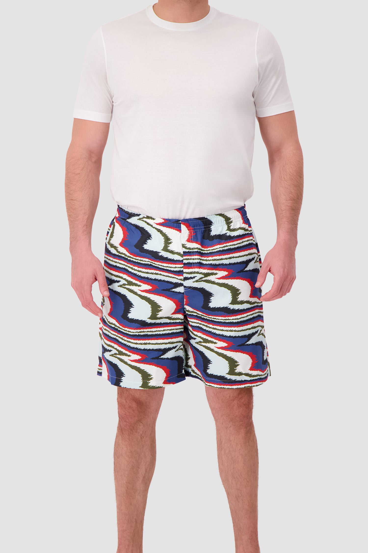 Missoni Long swim shorts with irregular zigzag print
