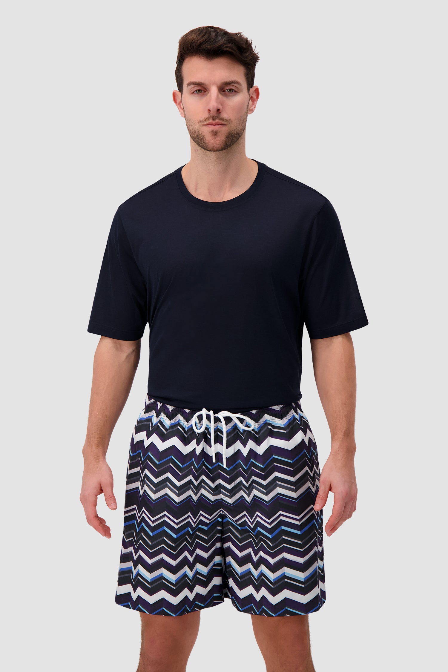 Missoni Long zig zag print swim shorts