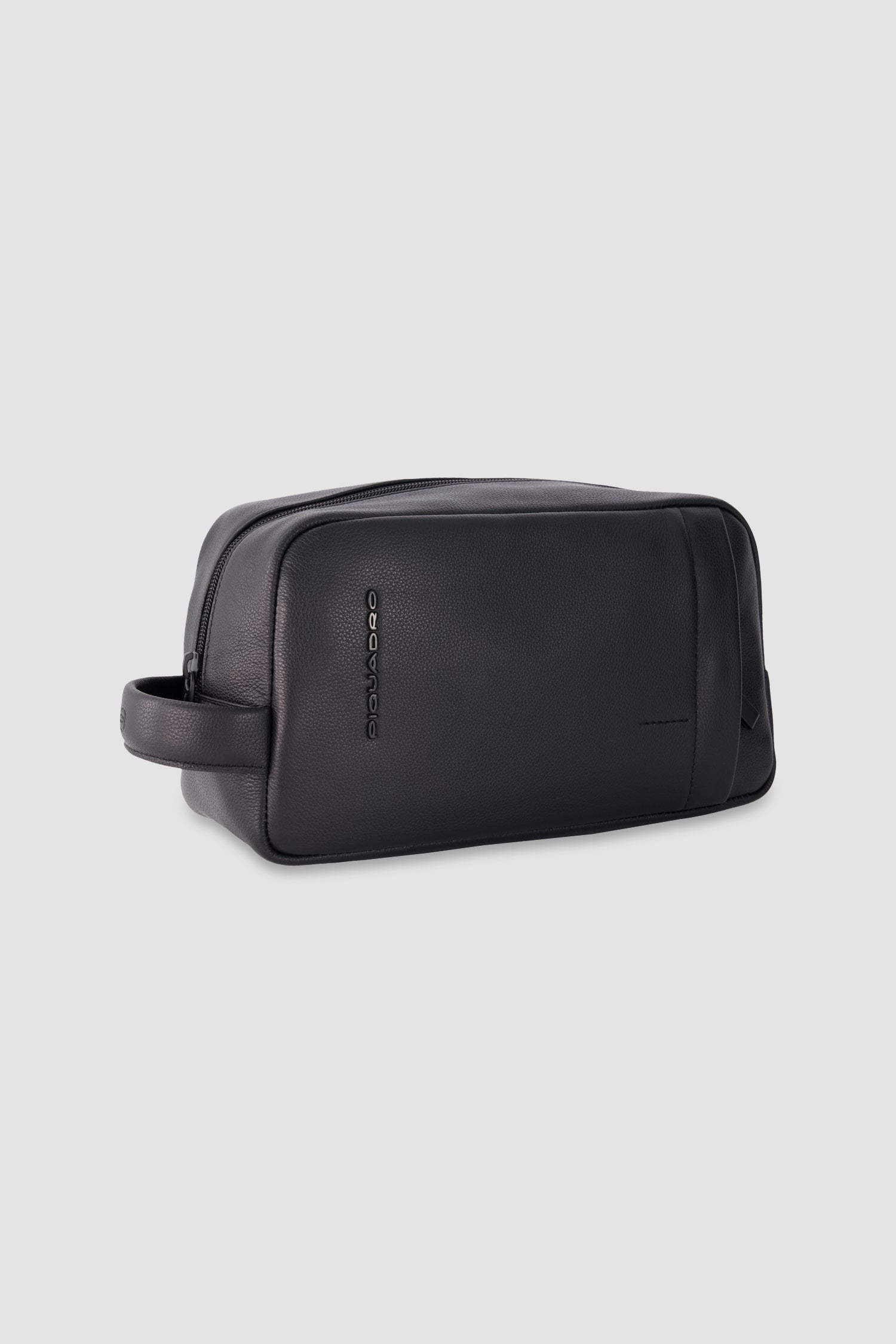 Piquadro Black Leather Toiletry Bag