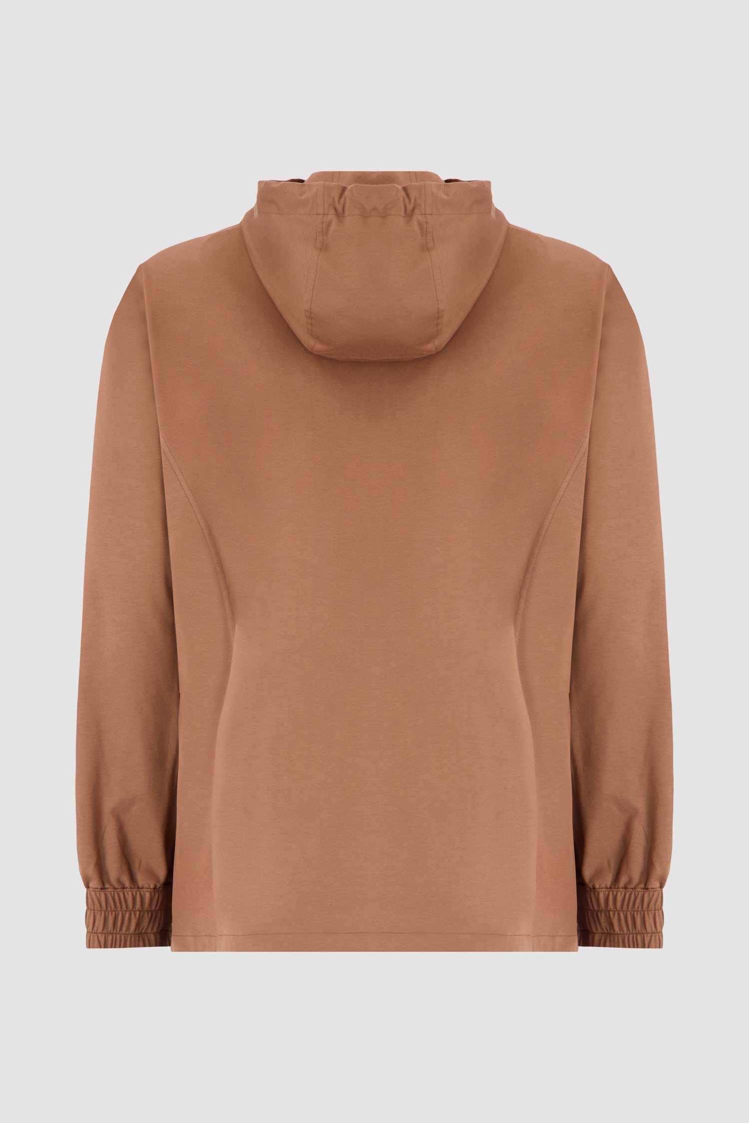 Kiton Brown Hooded Zipped Sweatshirt