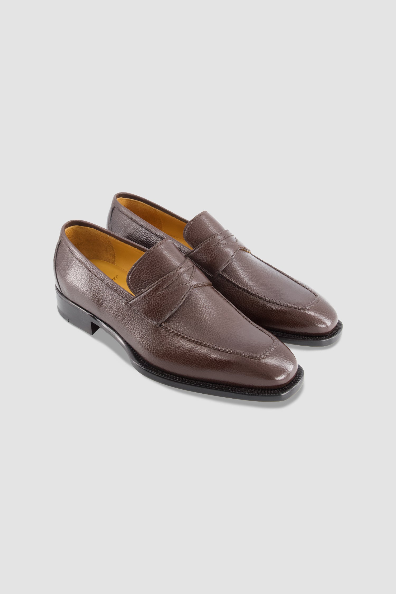 Stefano Bemer Dark Brown Lama Penny Loafers