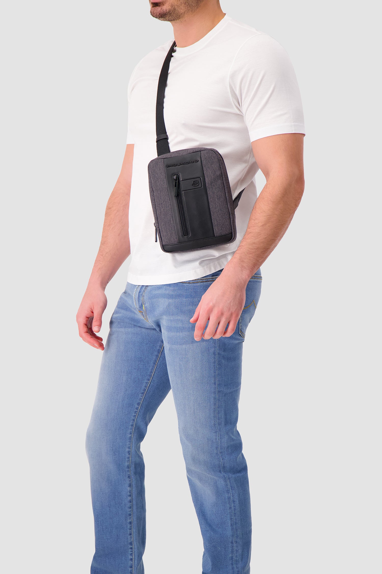 Piquadro Grey/Black Crossbody Bag