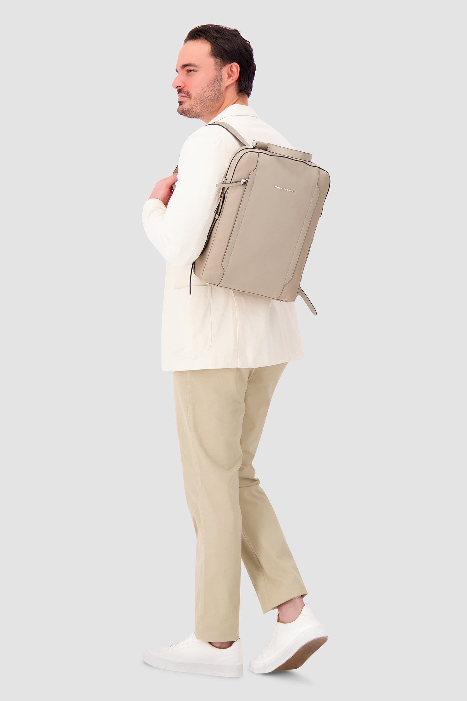 Piquadro Beige Laptop Backpack 14"