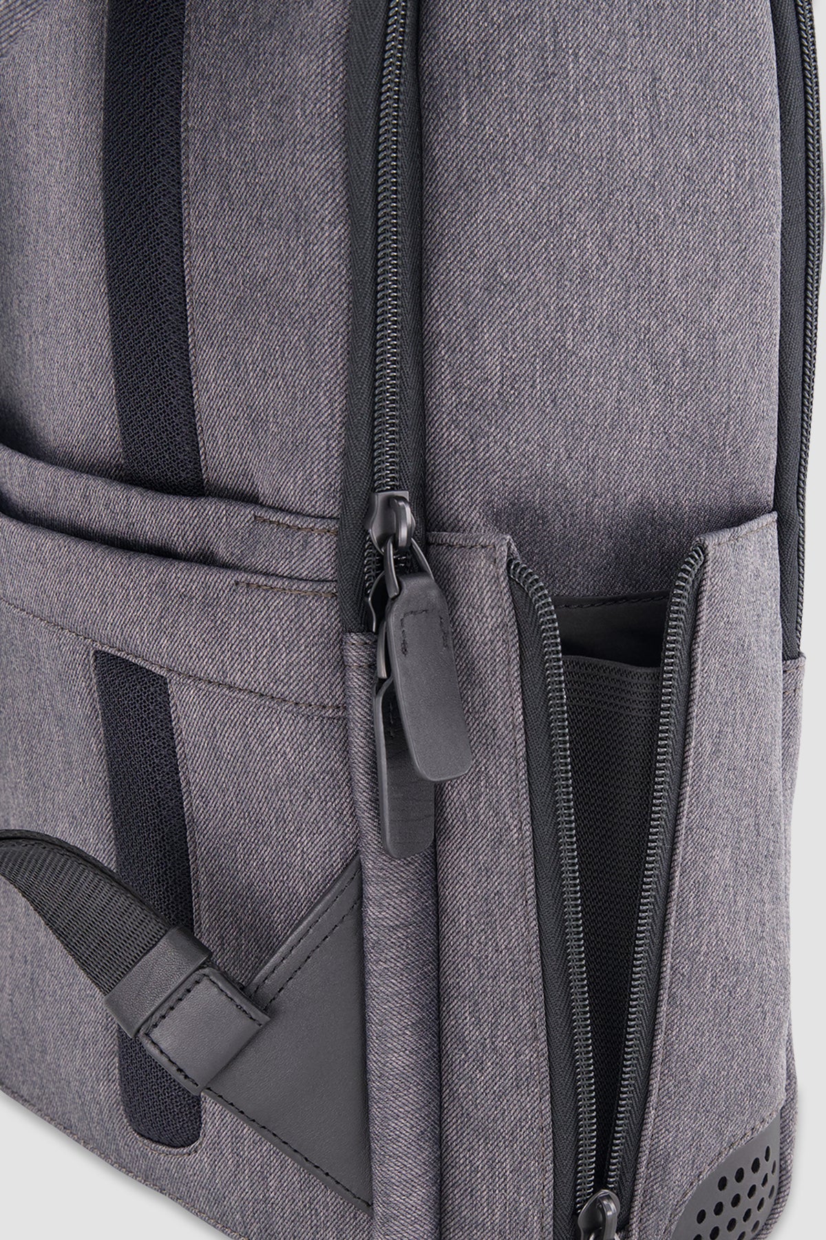 Piquadro Sac à dos pour ordinateur portable 15,6" en tissu recyclé gris/noir
