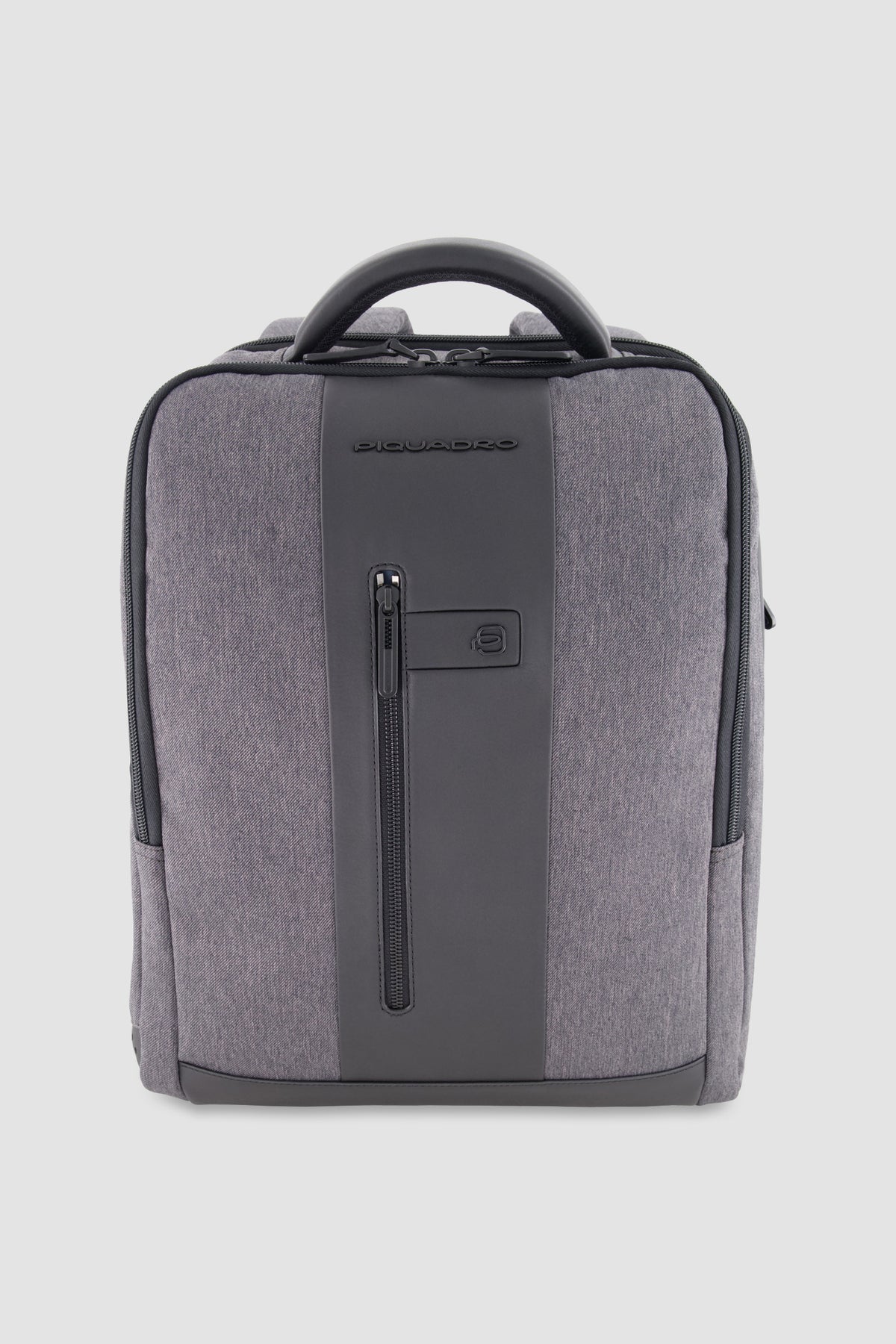 Piquadro Sac à dos pour ordinateur portable 15,6" en tissu recyclé gris/noir