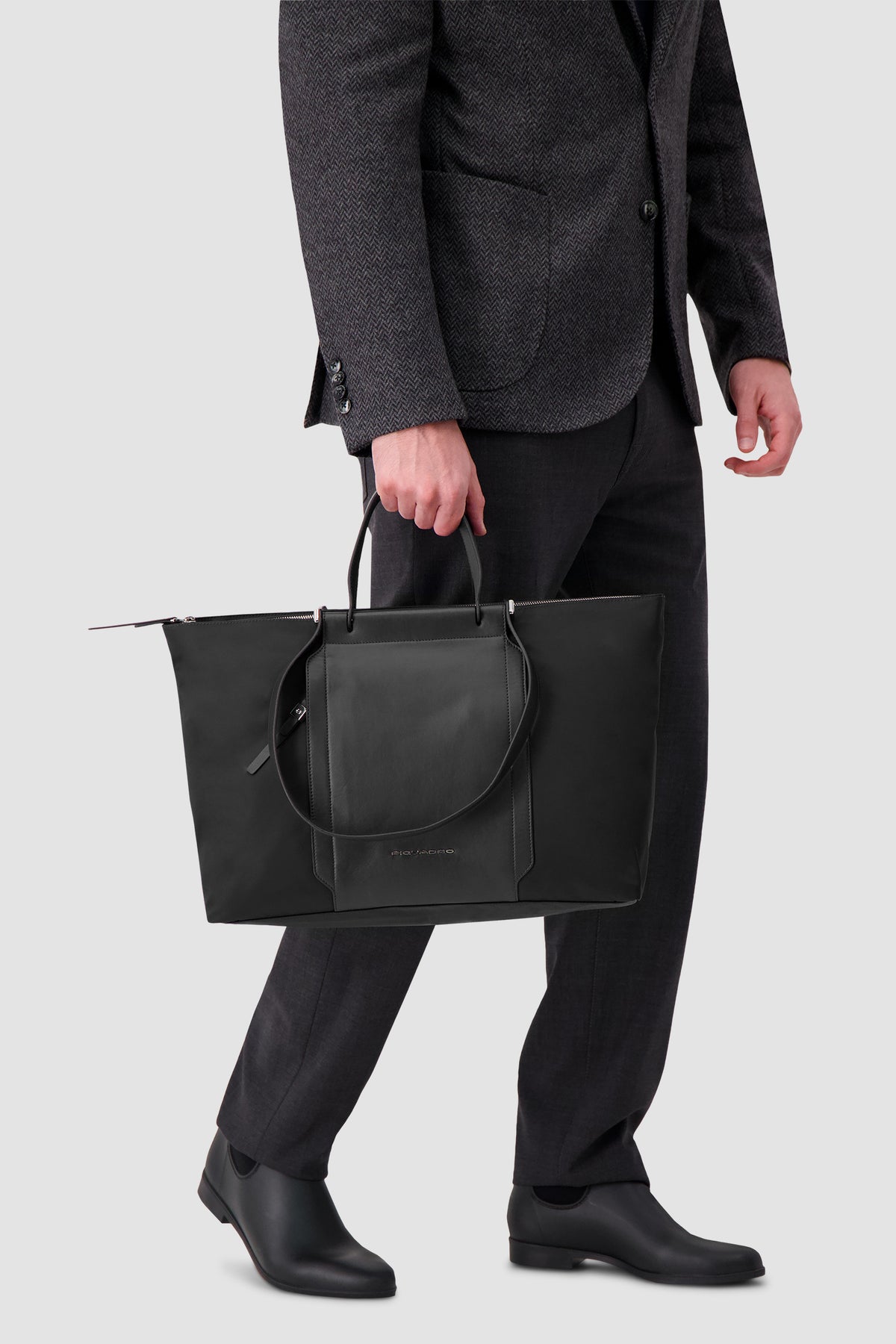 Piquadro Black Laptop Tote Bag