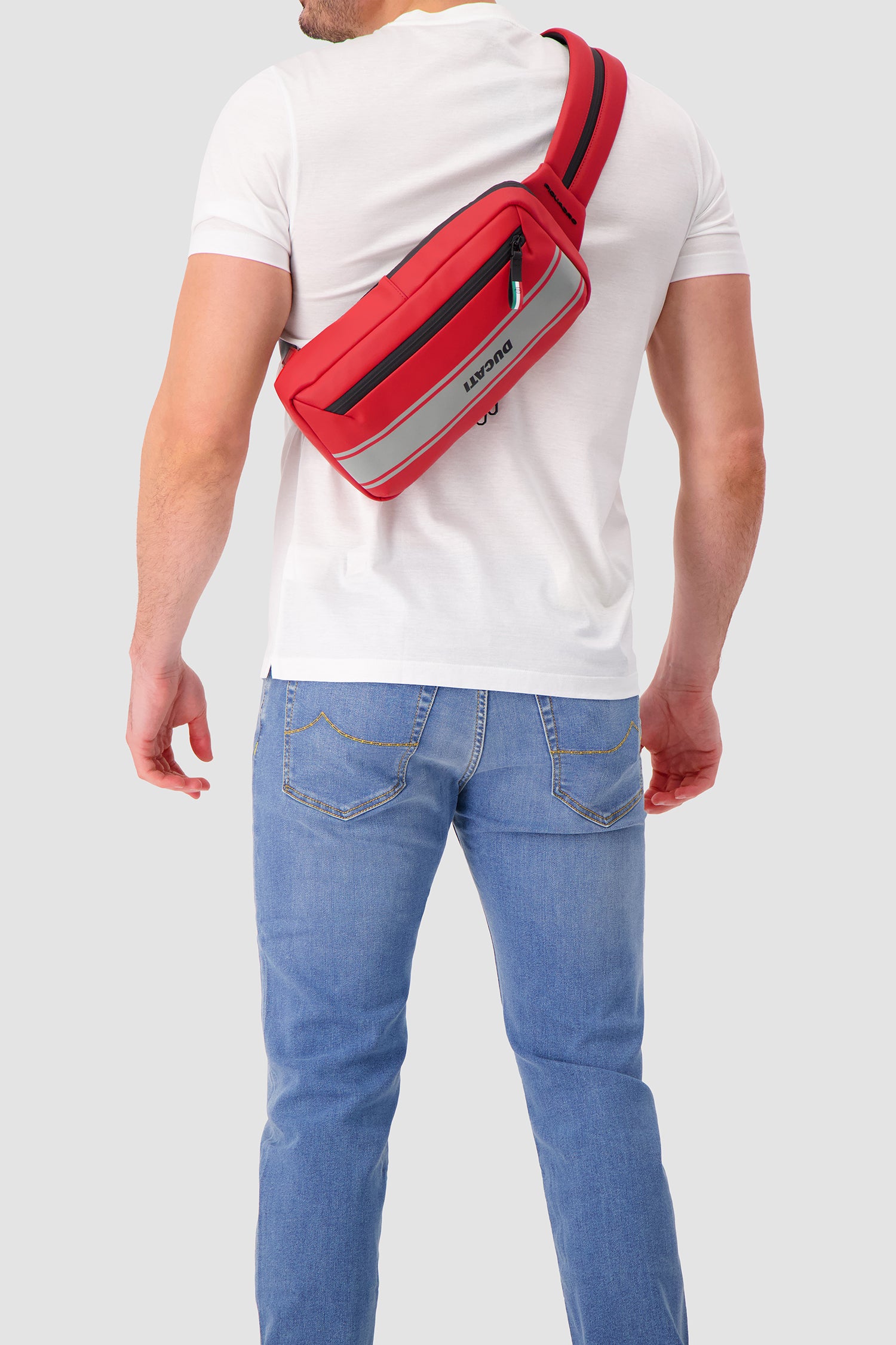 Piquadro x Ducati Red Water Resistant Sling Bag