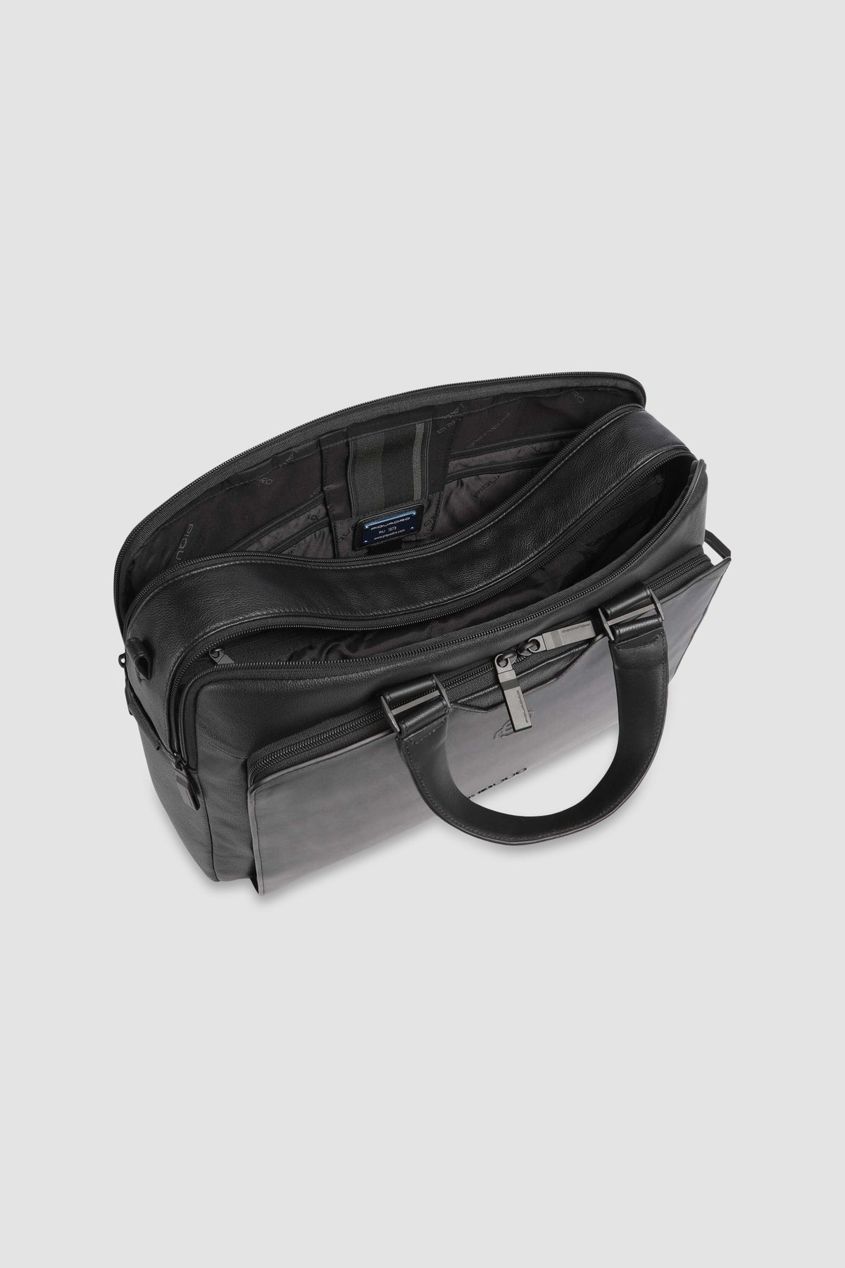 Piquadro Black 13.3" Travel Laptop Briefcase