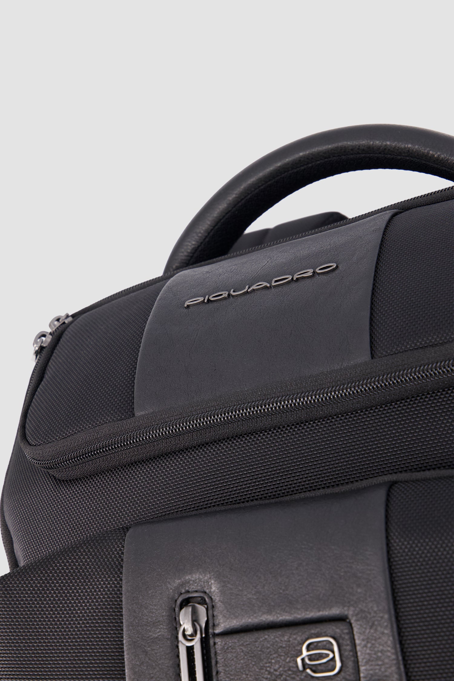 Piquadro Black Expandable Travel Laptop Backpack 15.6"