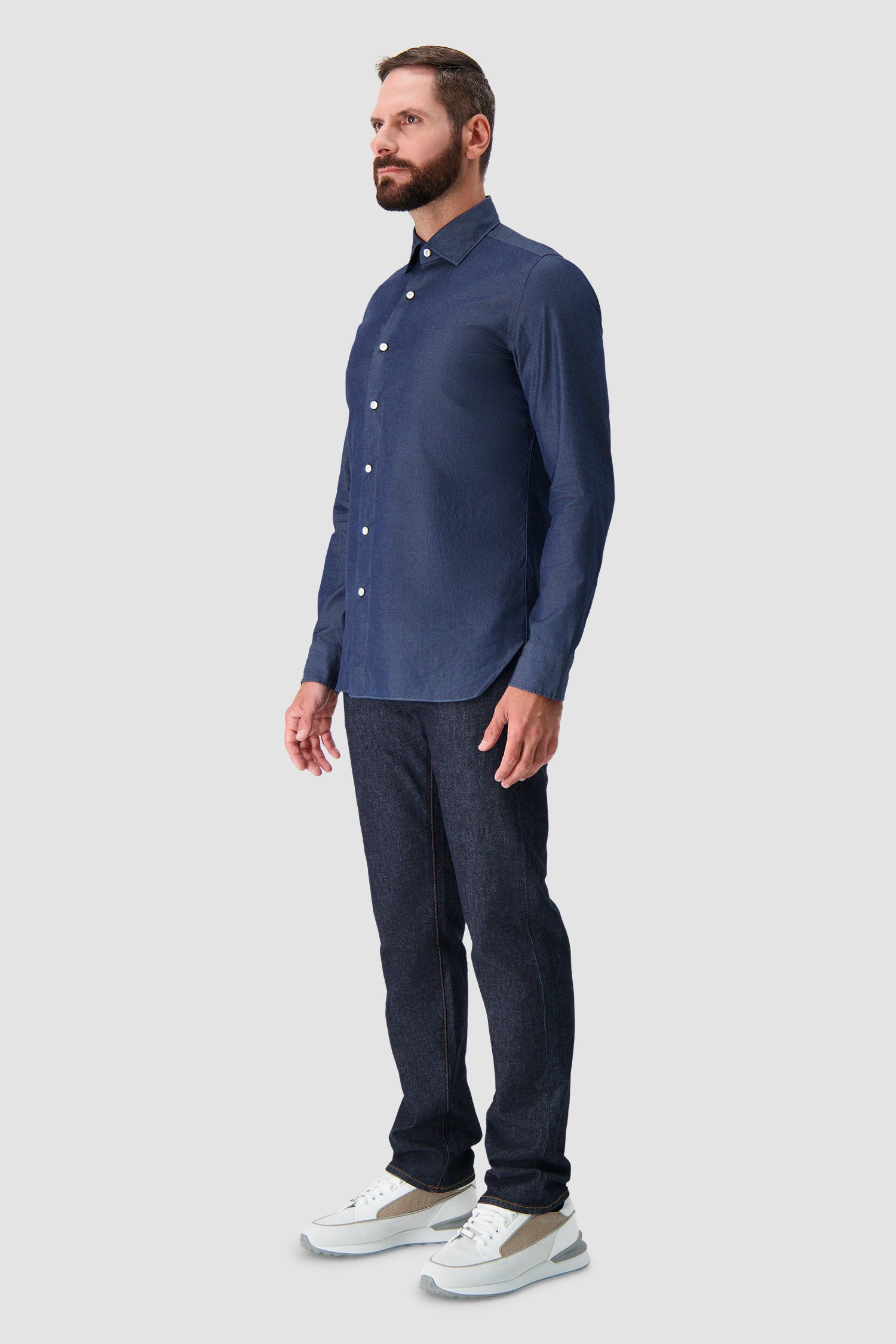 Luigi Borelli Dark Blue Denim Shirt