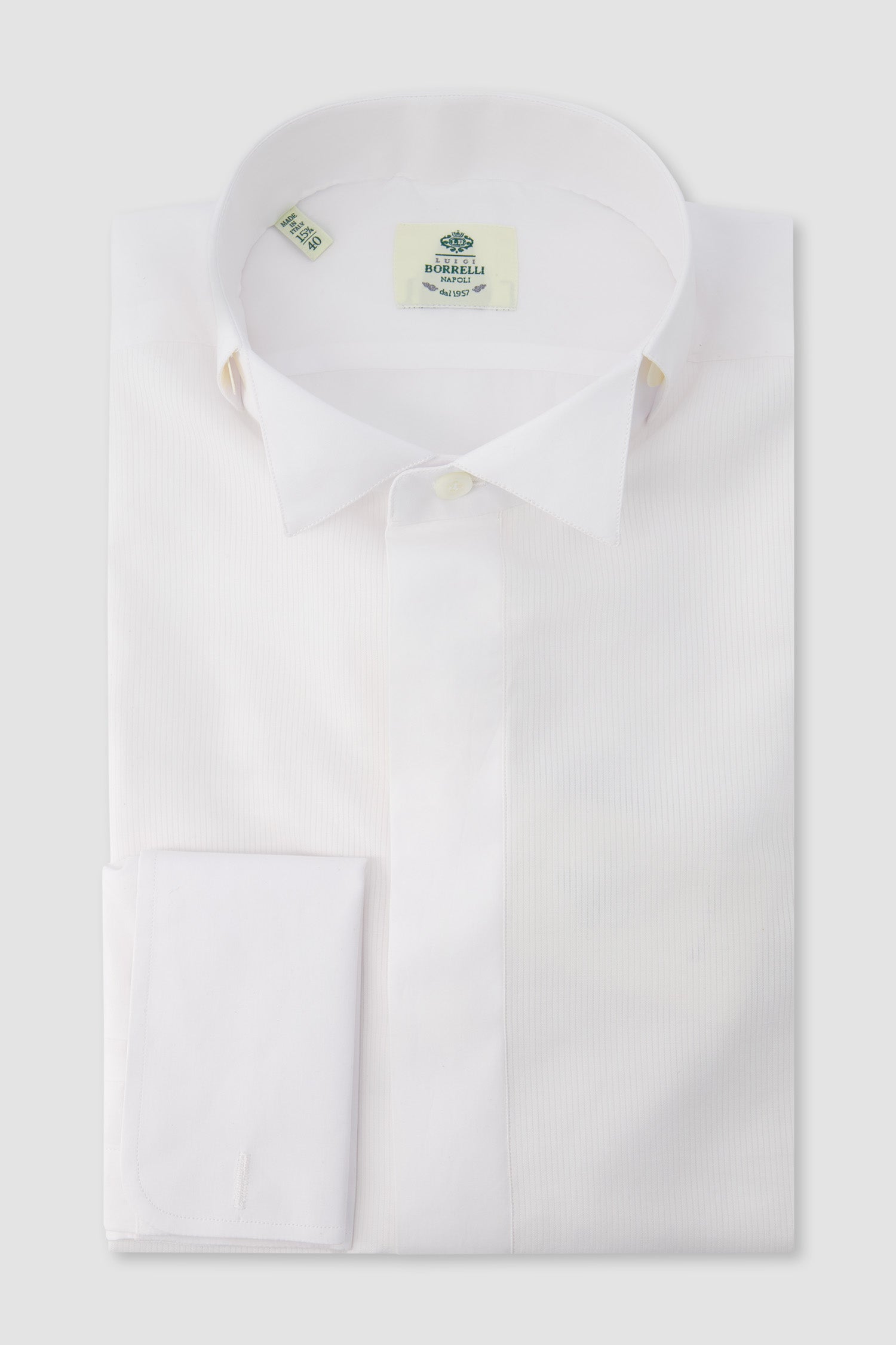 Luigi Borrelli White Tuxedo Shirt