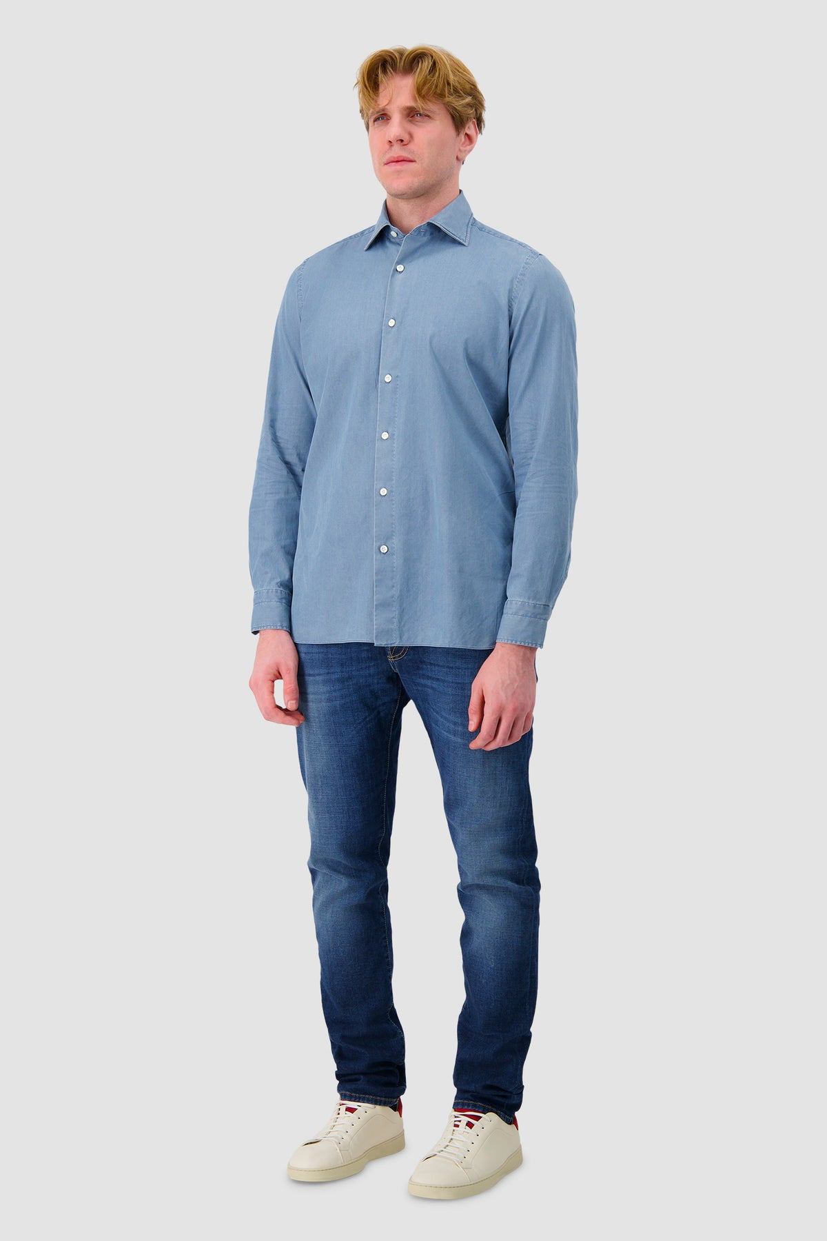 Luigi Borelli Light Blue Denim Shirt