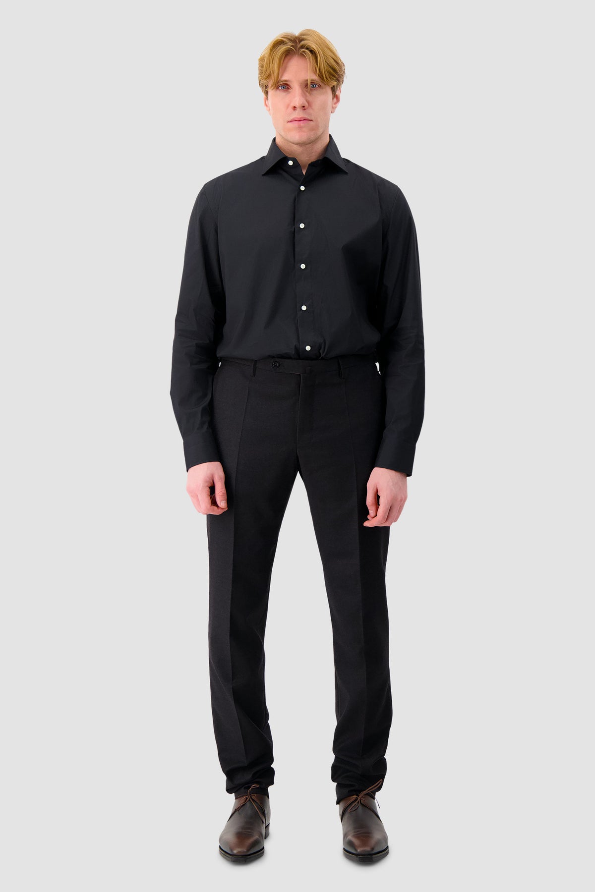 Luigi Borrelli Black Stretch Shirt