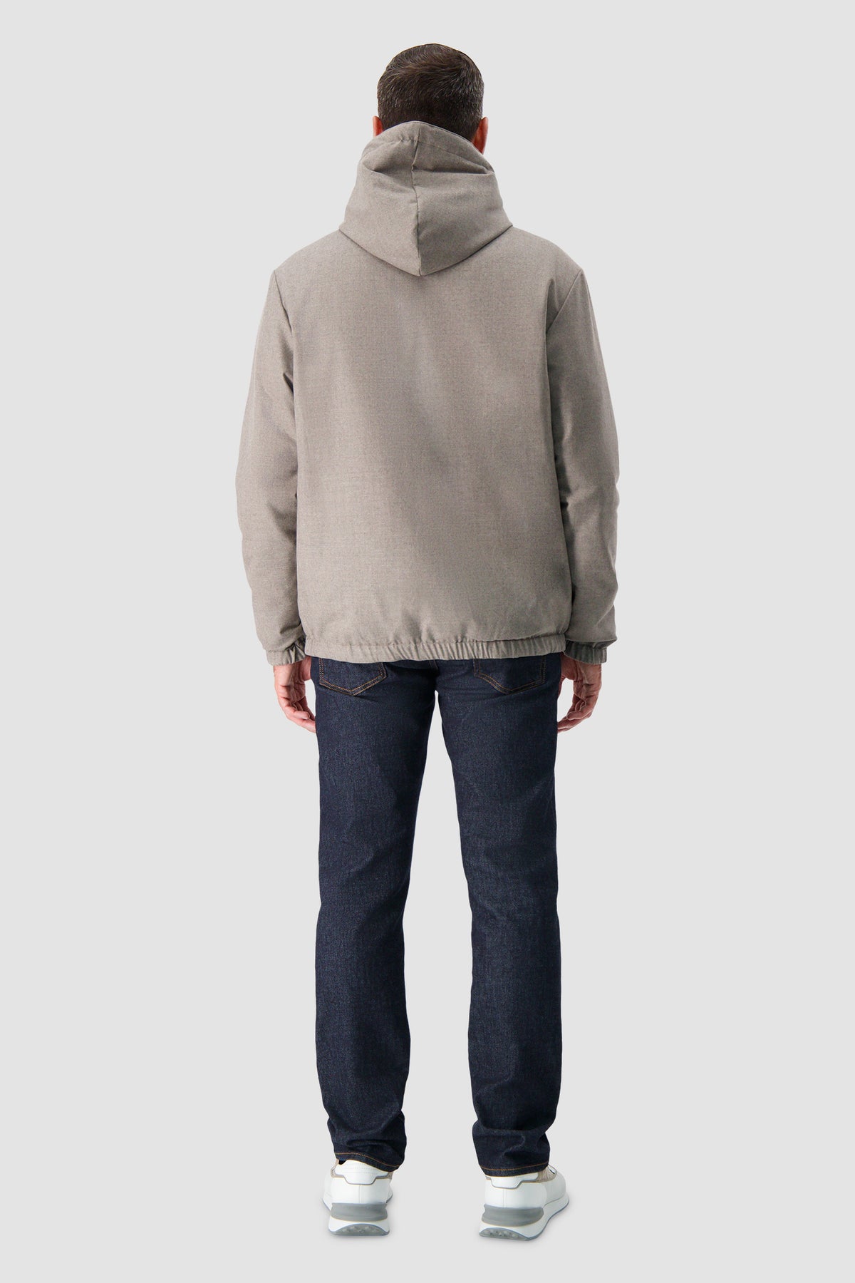 Marco Pescarolo Taupe Hooded Zip Jacket