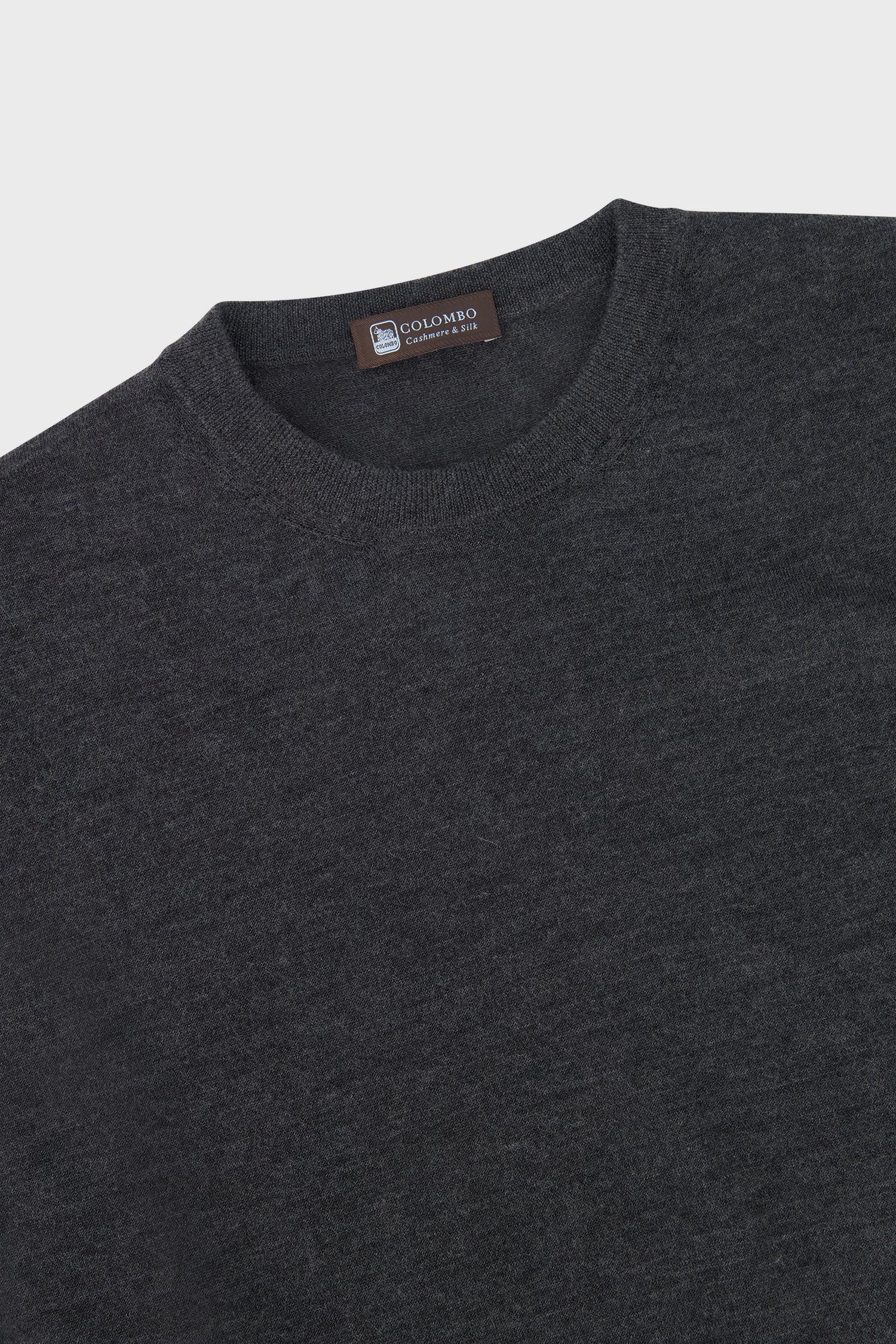 Lanificio Colombo Grey Cashmere Round Neck SS T-Shirt