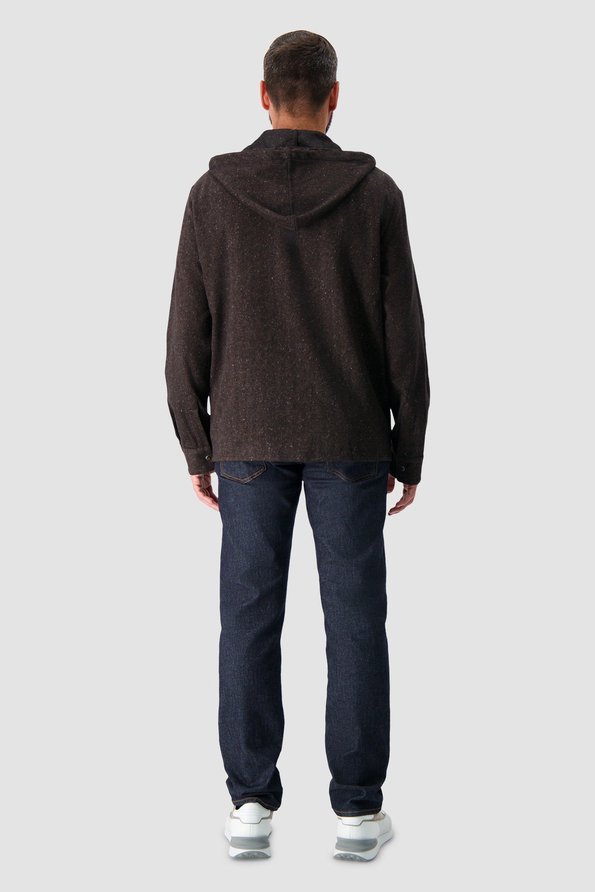 Marco Pescarolo Brown Wool Hooded Utility Overshirt