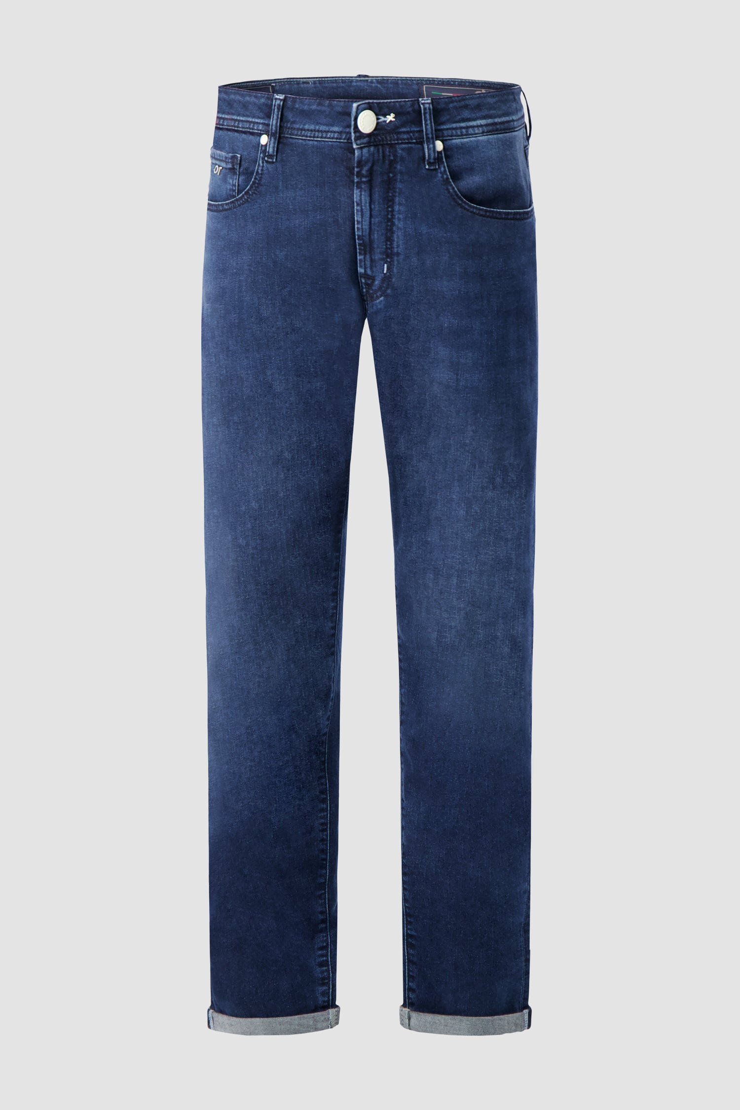 Tramarossa Michelangelo Blue Cotton Stretch Textured Jeans
