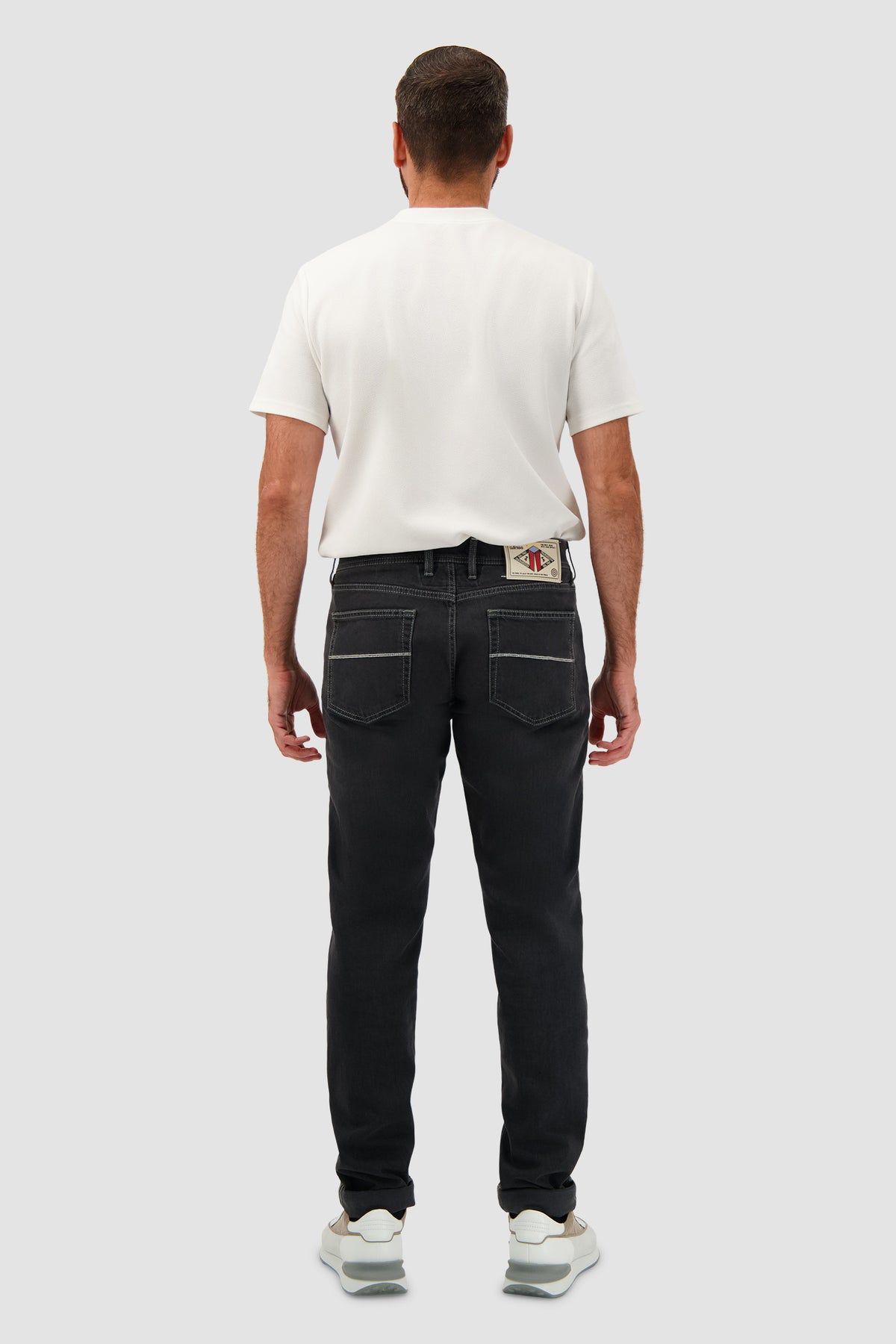 Tramarossa Michelangelo Black Cotton Blend Textured Jeans