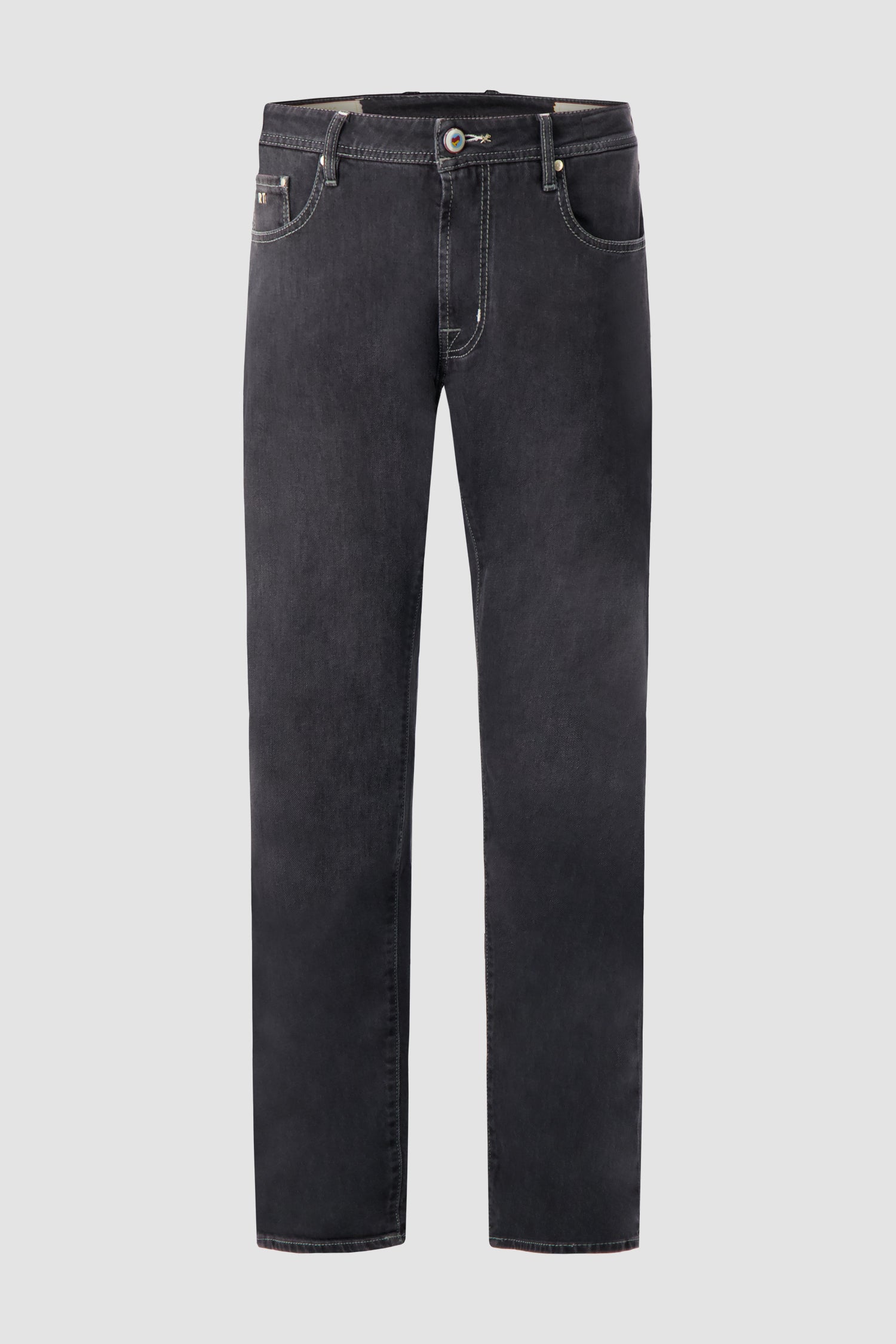 Tramarossa Michelangelo Black Cotton Blend Textured Jeans