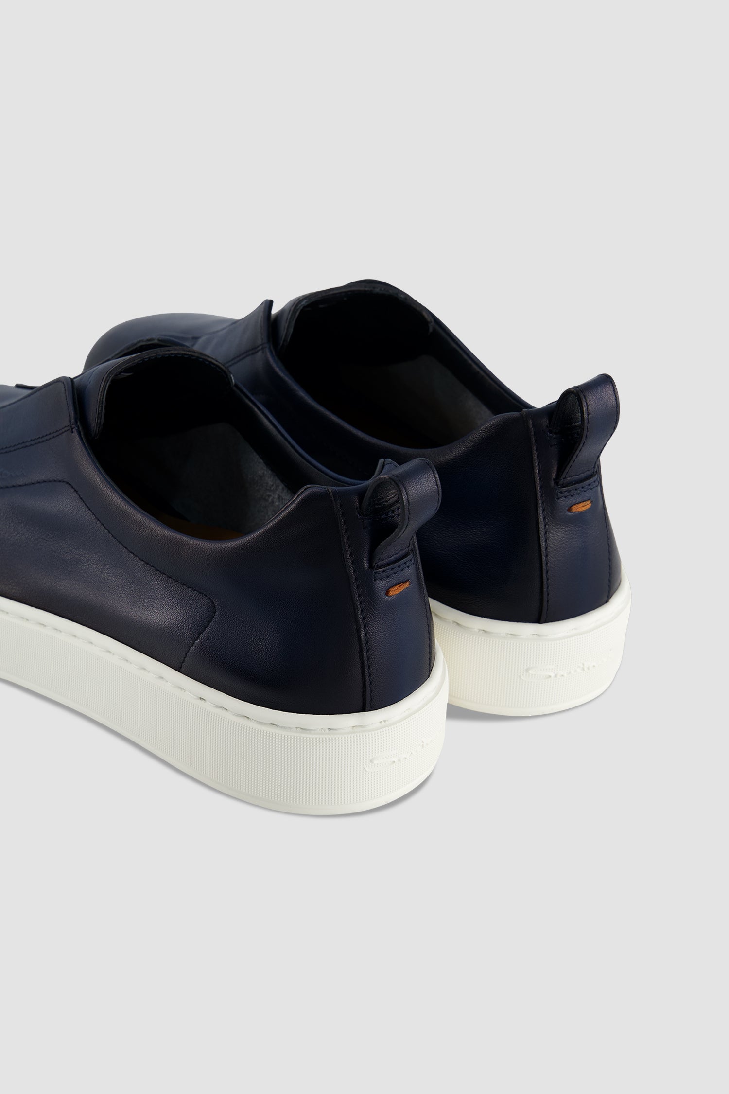 Ducal's Navy Suede & Pebbled Leather Slip-On Sneakers