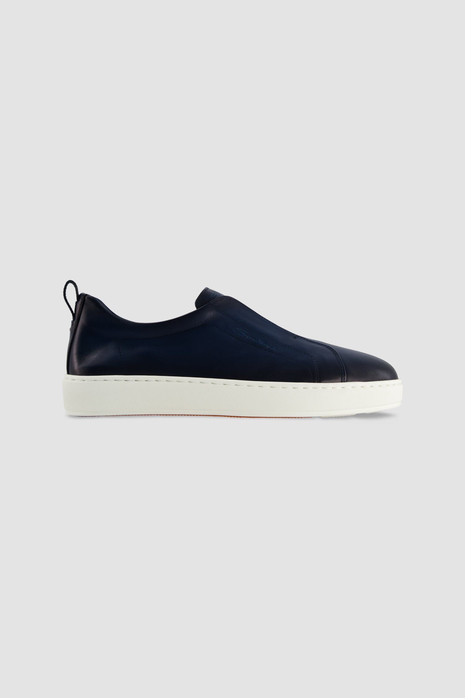 Ducal's Navy Suede & Pebbled Leather Slip-On Sneakers