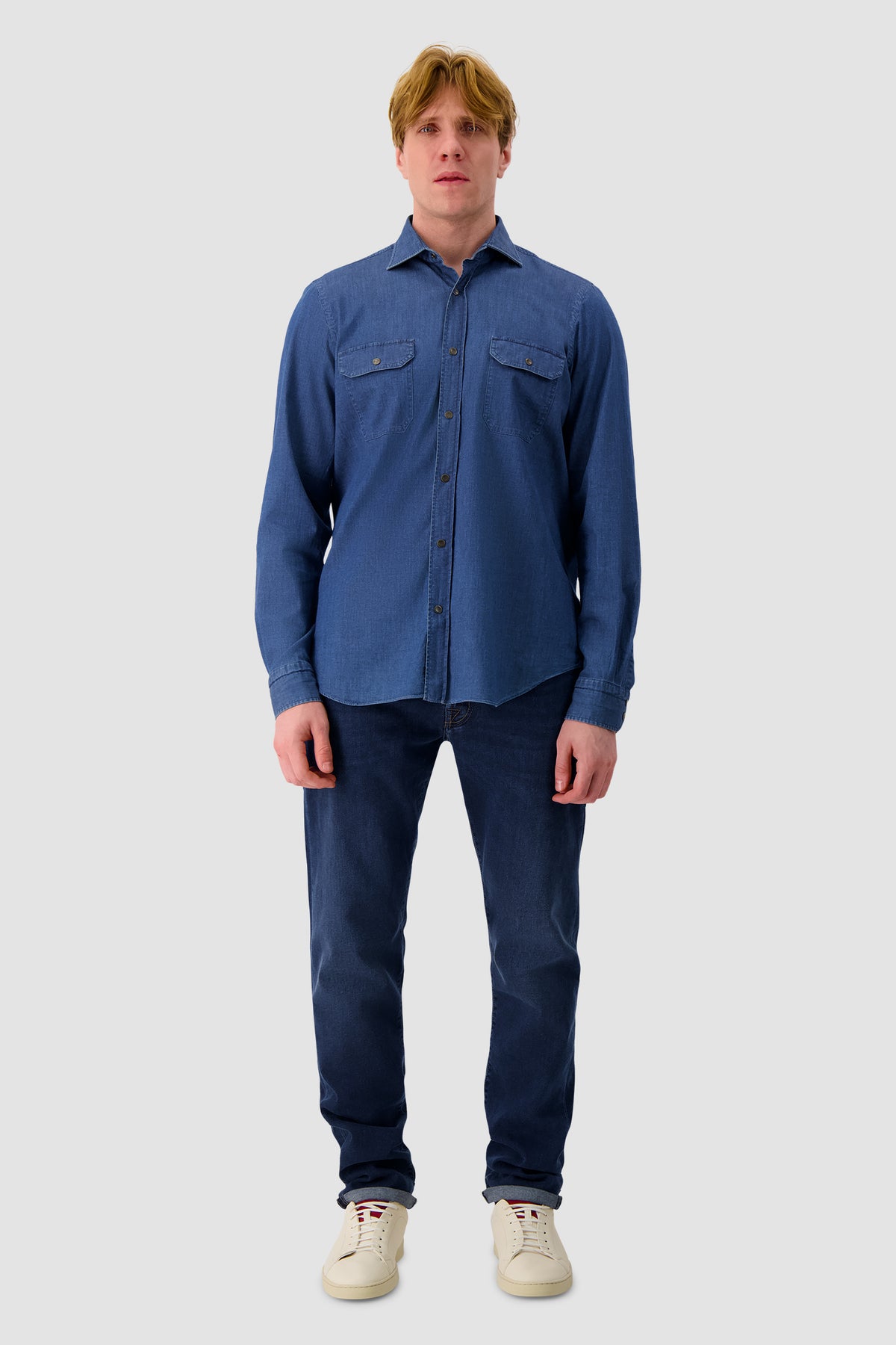 Richard J. Brown Mid Blue Denim Shirt
