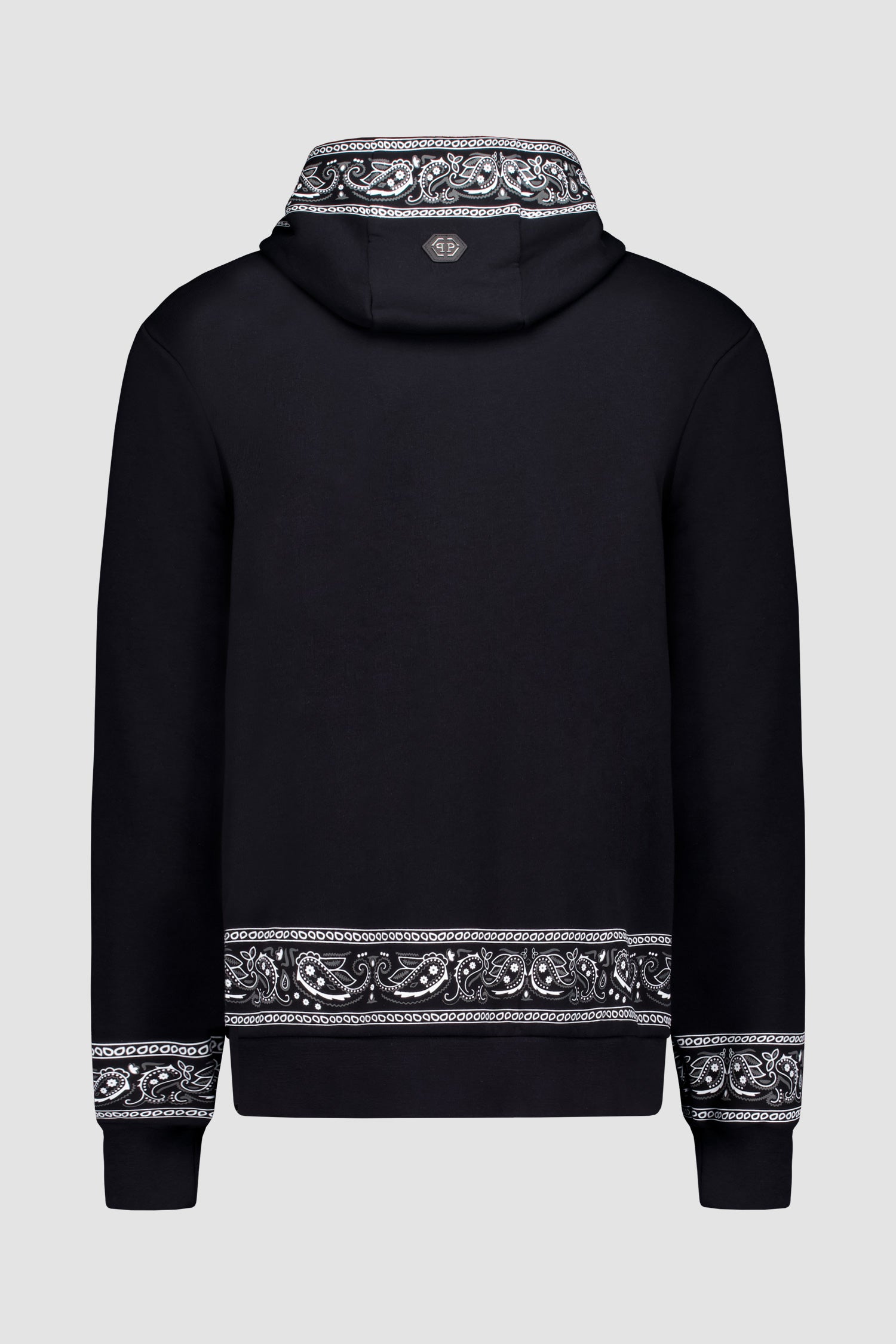 Philipp Plein Black Paisley Strass Hoodie