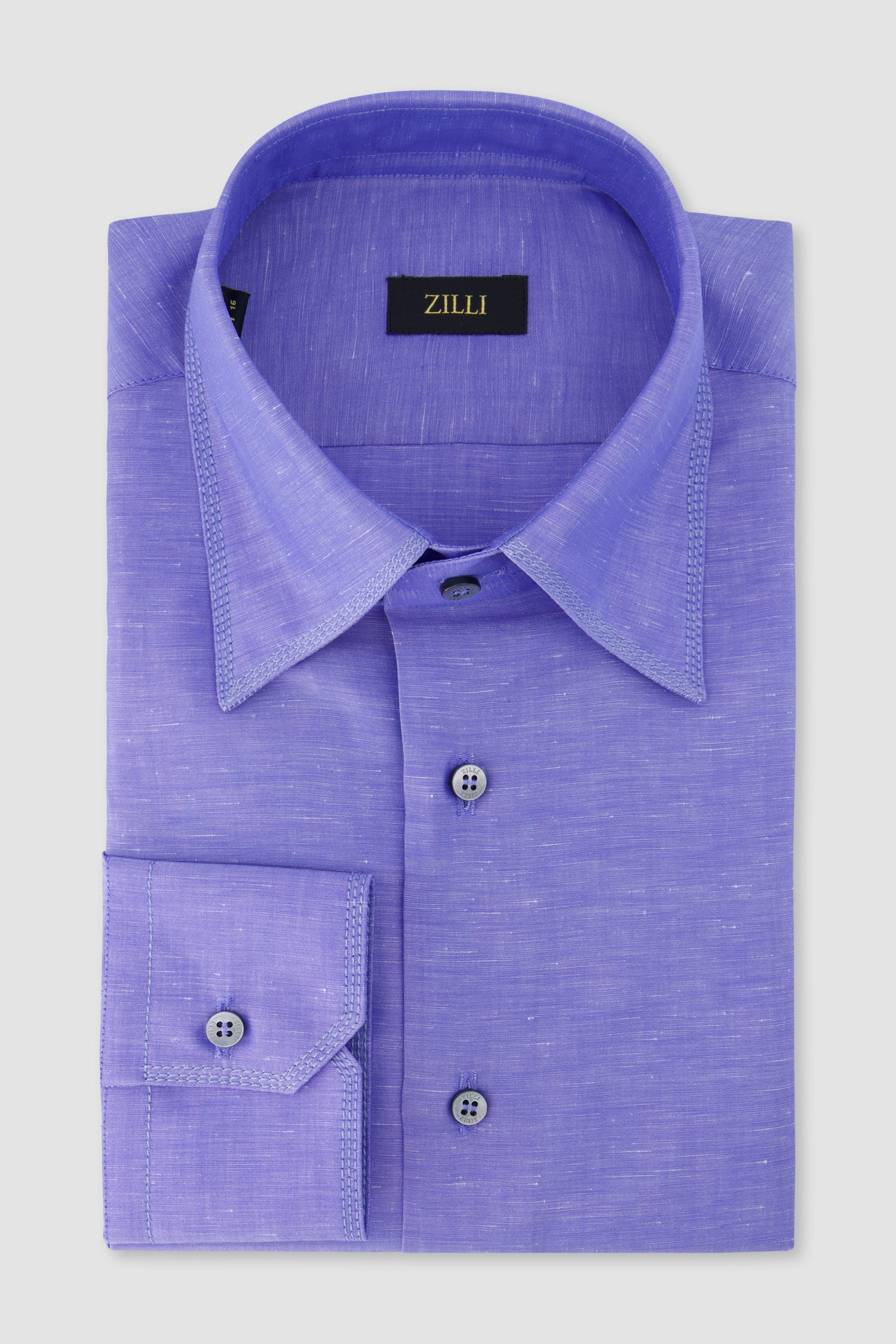 Zilli Blue Linen Cotton Shirt