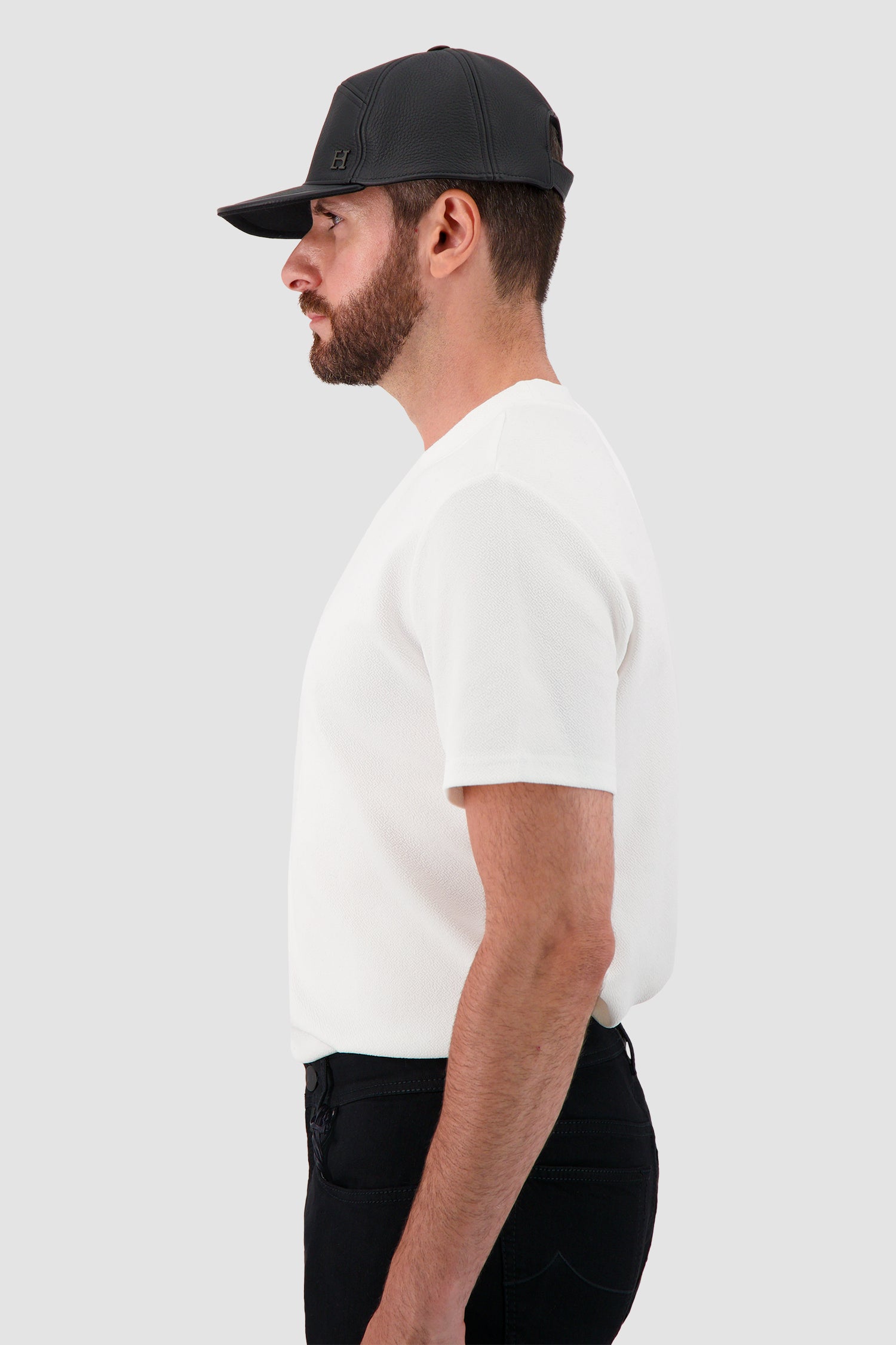 Hettabretz Black Leather Baseball Cap