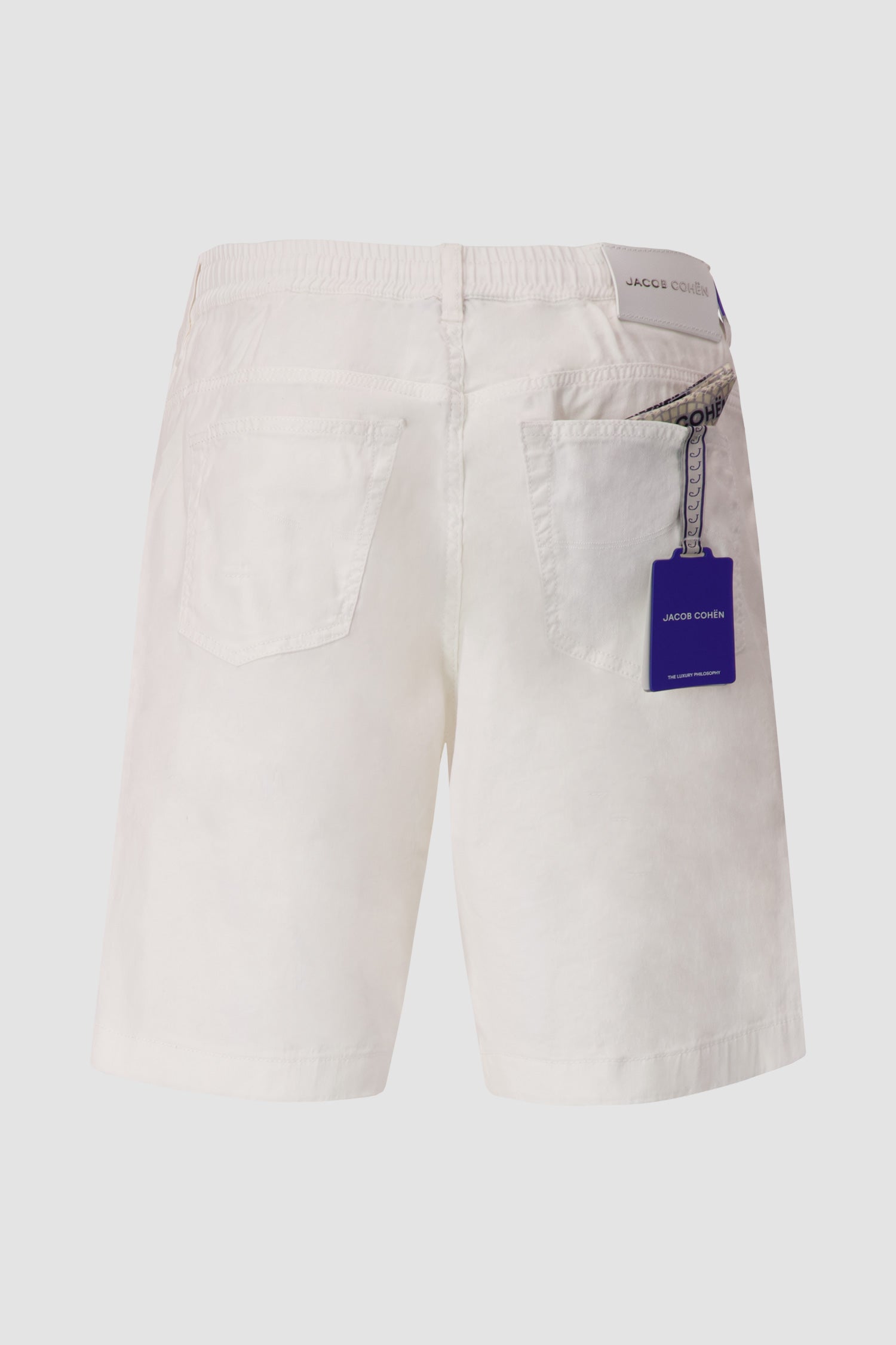 Jacob Cohen White Relaxed Fit Bermuda Leo Shorts