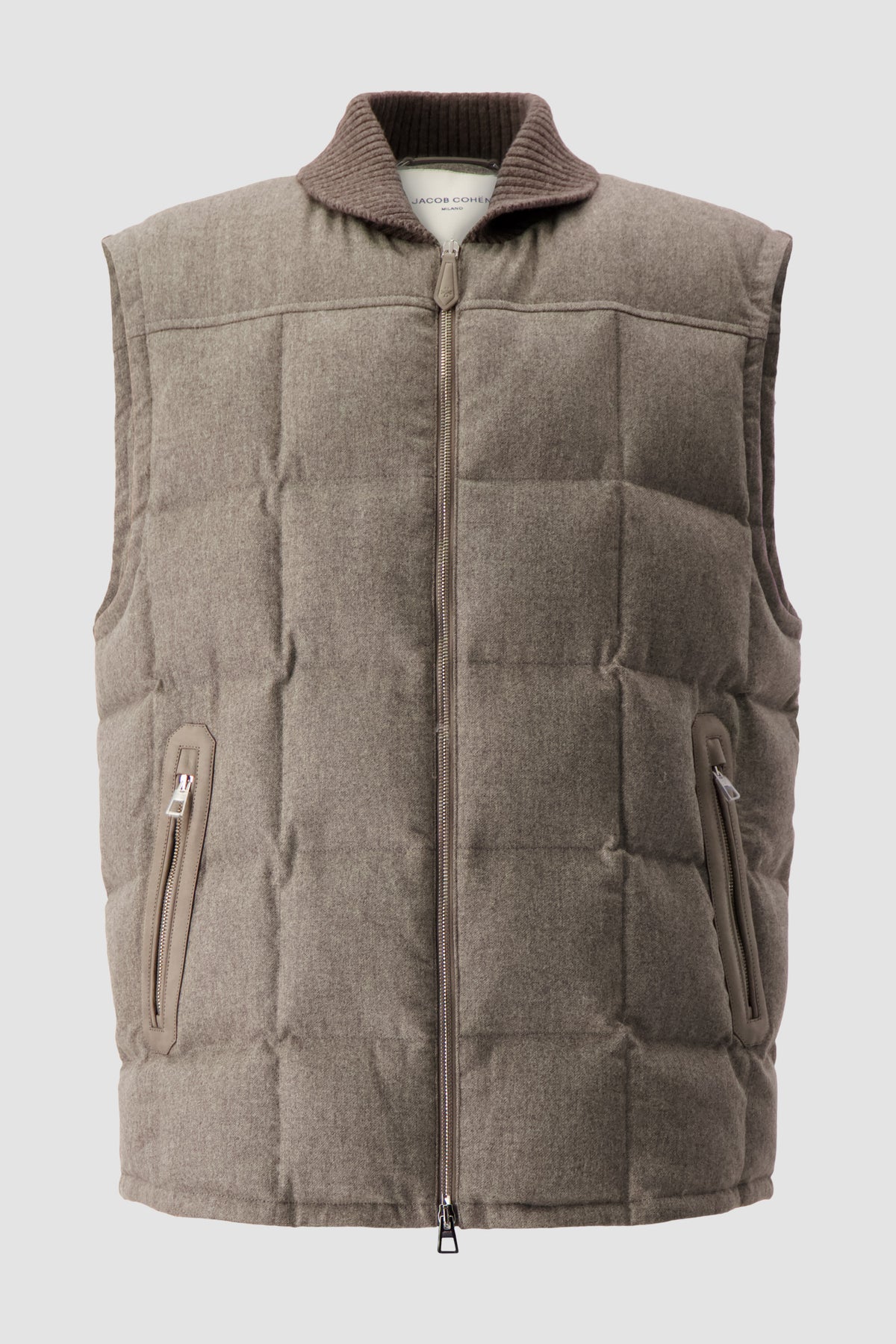 Jacob Cohen Taupe Quilted Virgin Wool Vest