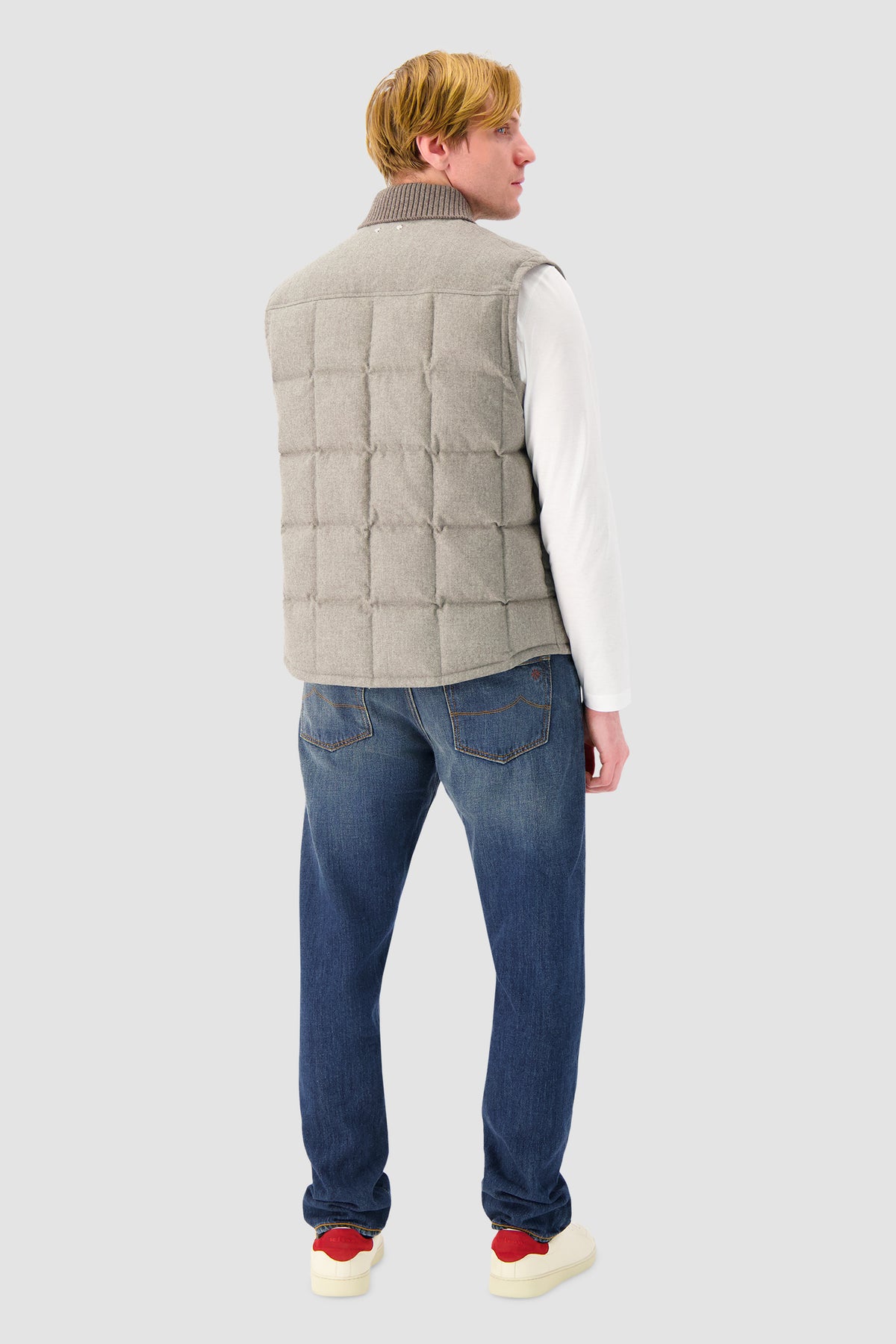 Jacob Cohen Taupe Quilted Virgin Wool Vest