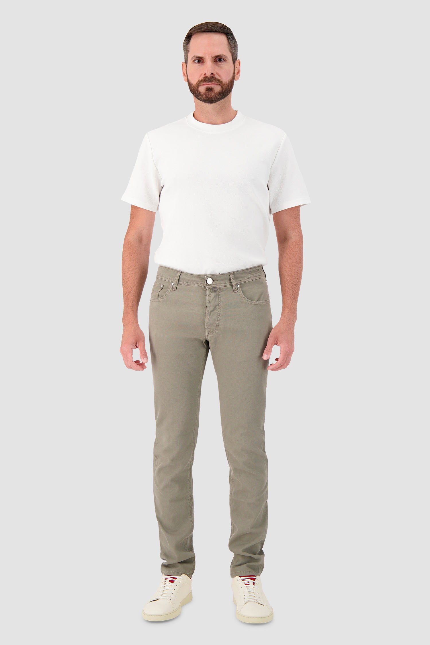 Jacob Cohen Beige Slim Fit Bard Operato Jeans