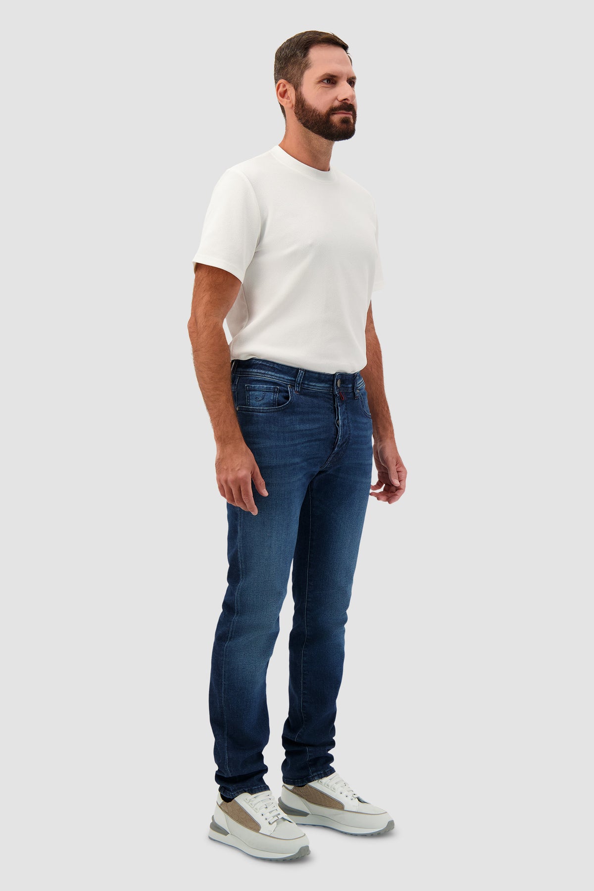 Jacob Cohen Medium Blue Washed Stretch Denim Jeans