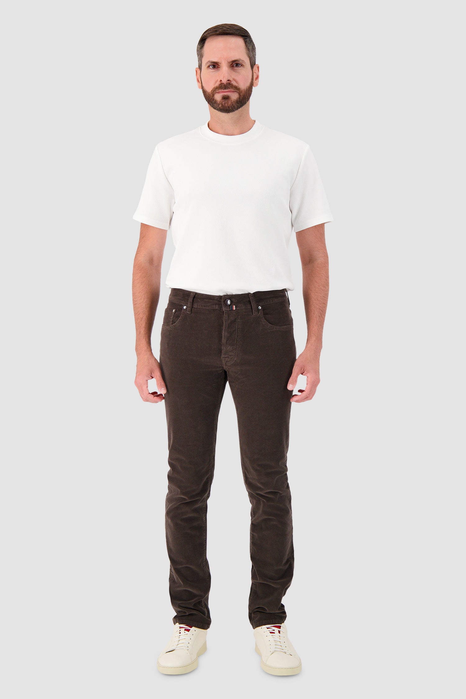Pantalon en velours côtelé Jacob Cohen Brown Bard