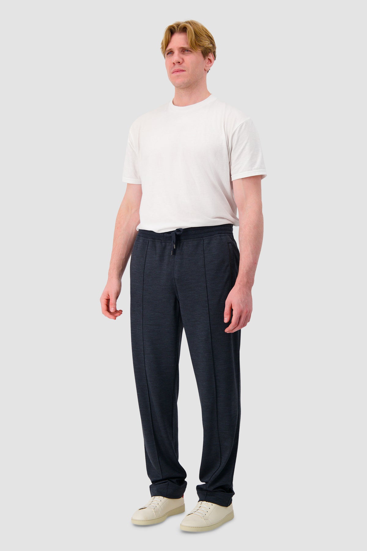 Stefano Ricci Navy Wool Knit Track Pants