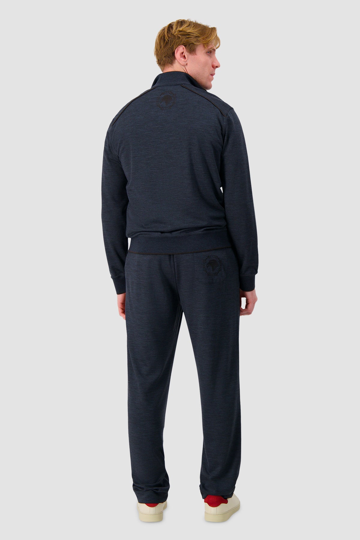 Stefano Ricci Navy Wool Knit Zip Sweater